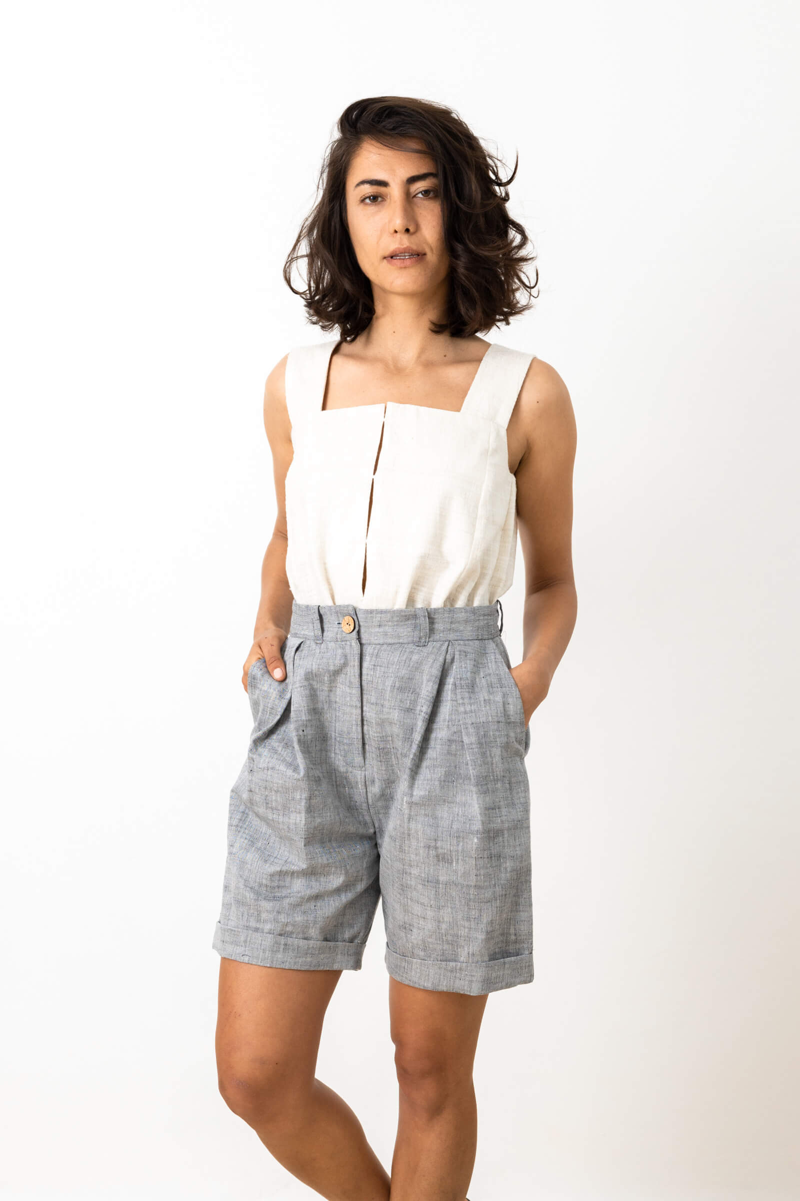 Cotton Shorts Dosti Light Grey