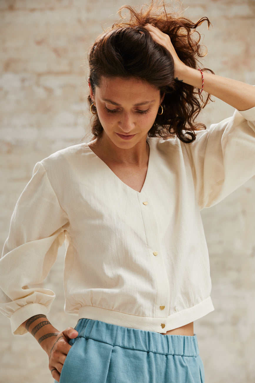 Cotton Blouse Sahay Cream