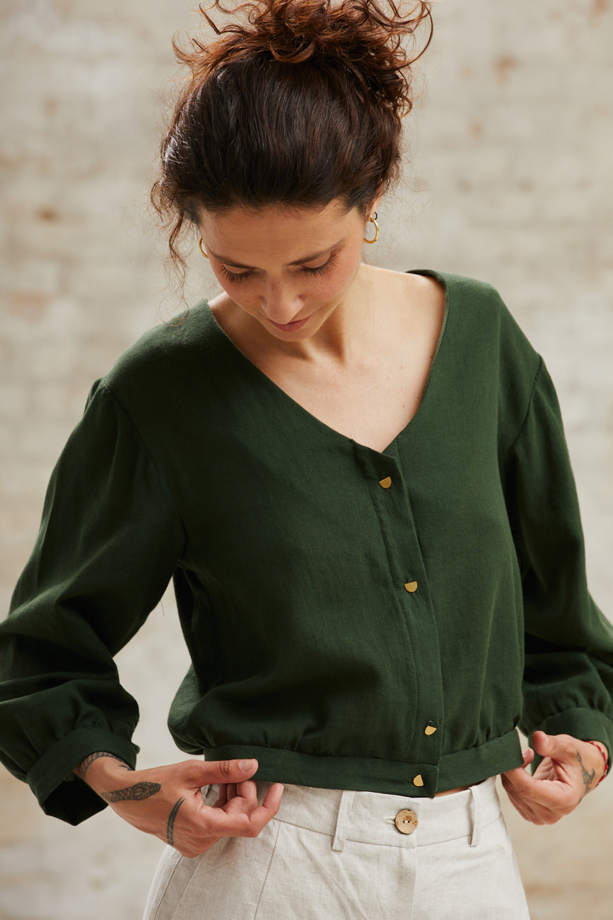 Cotton Blouse Sahay Olive