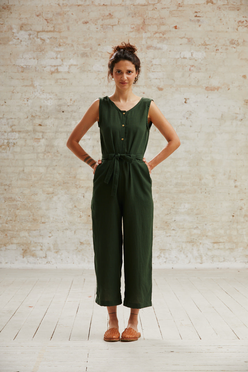 Cotton jumpsuit Daksha Olive