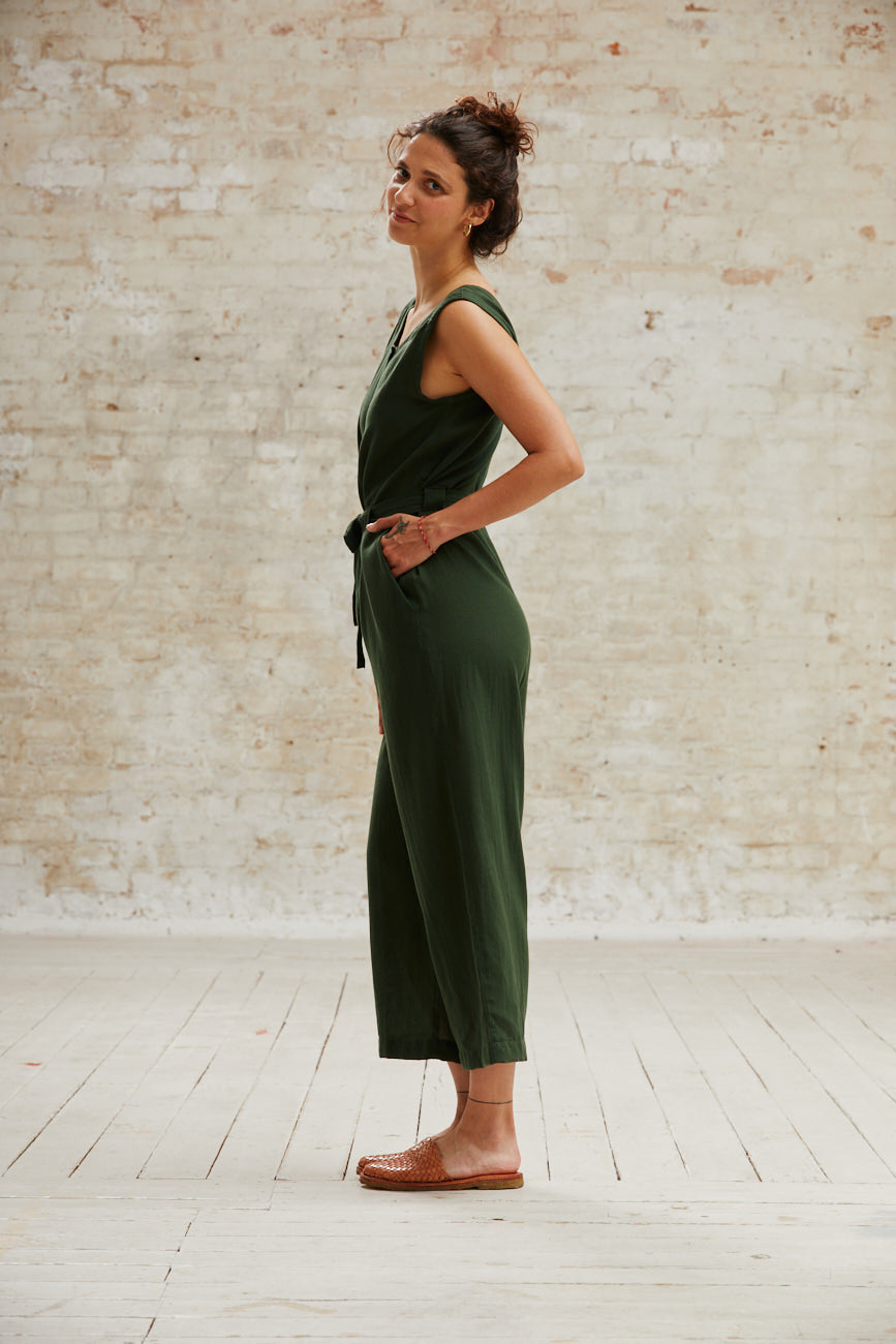 Cotton jumpsuit Daksha Olive