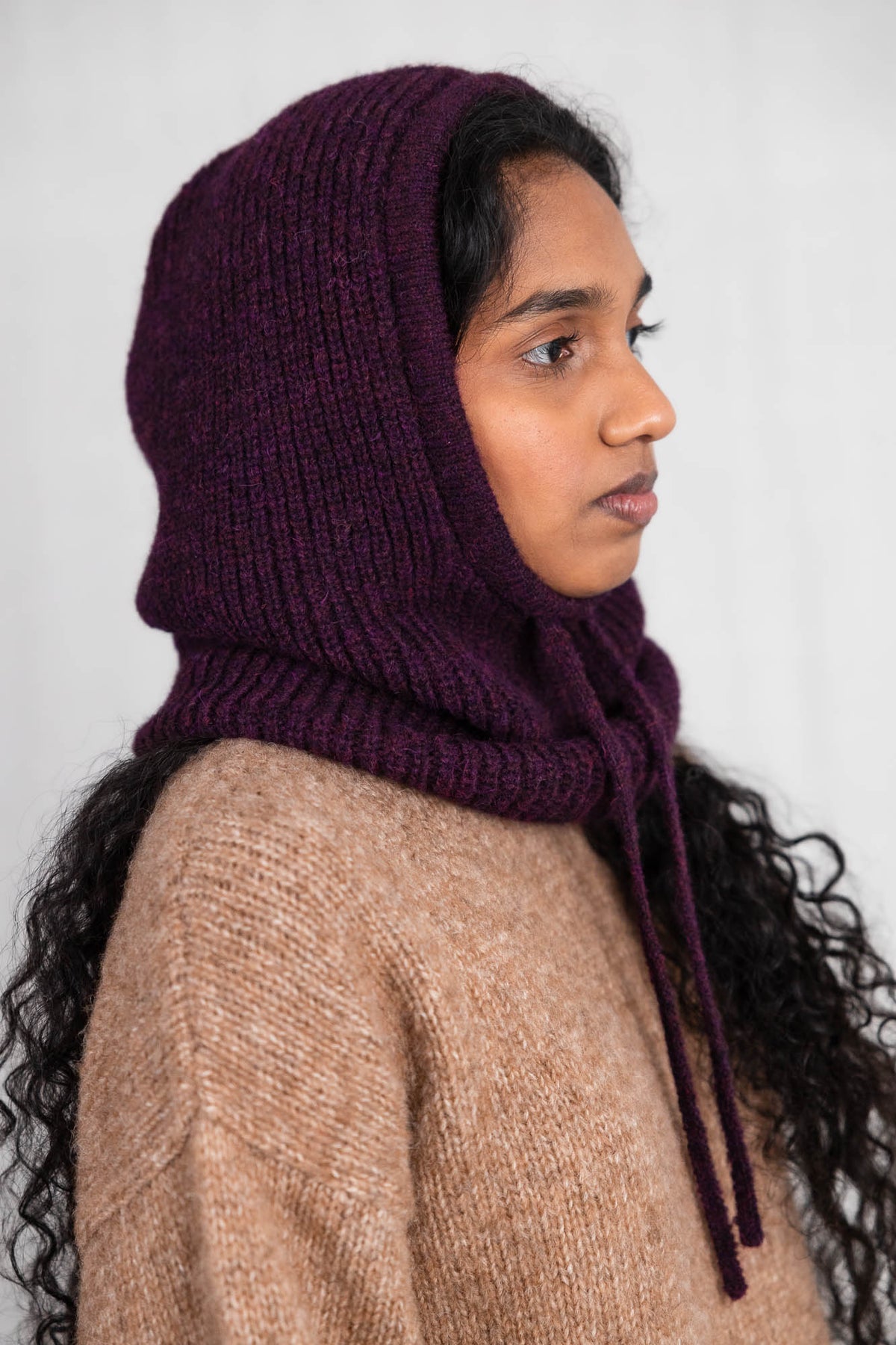 Baby Alpaca Balaclava Puica Blackberry