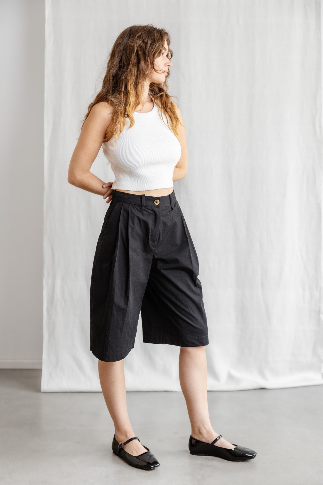 Bio-Baumwoll Bermudashorts Samud Schwarz