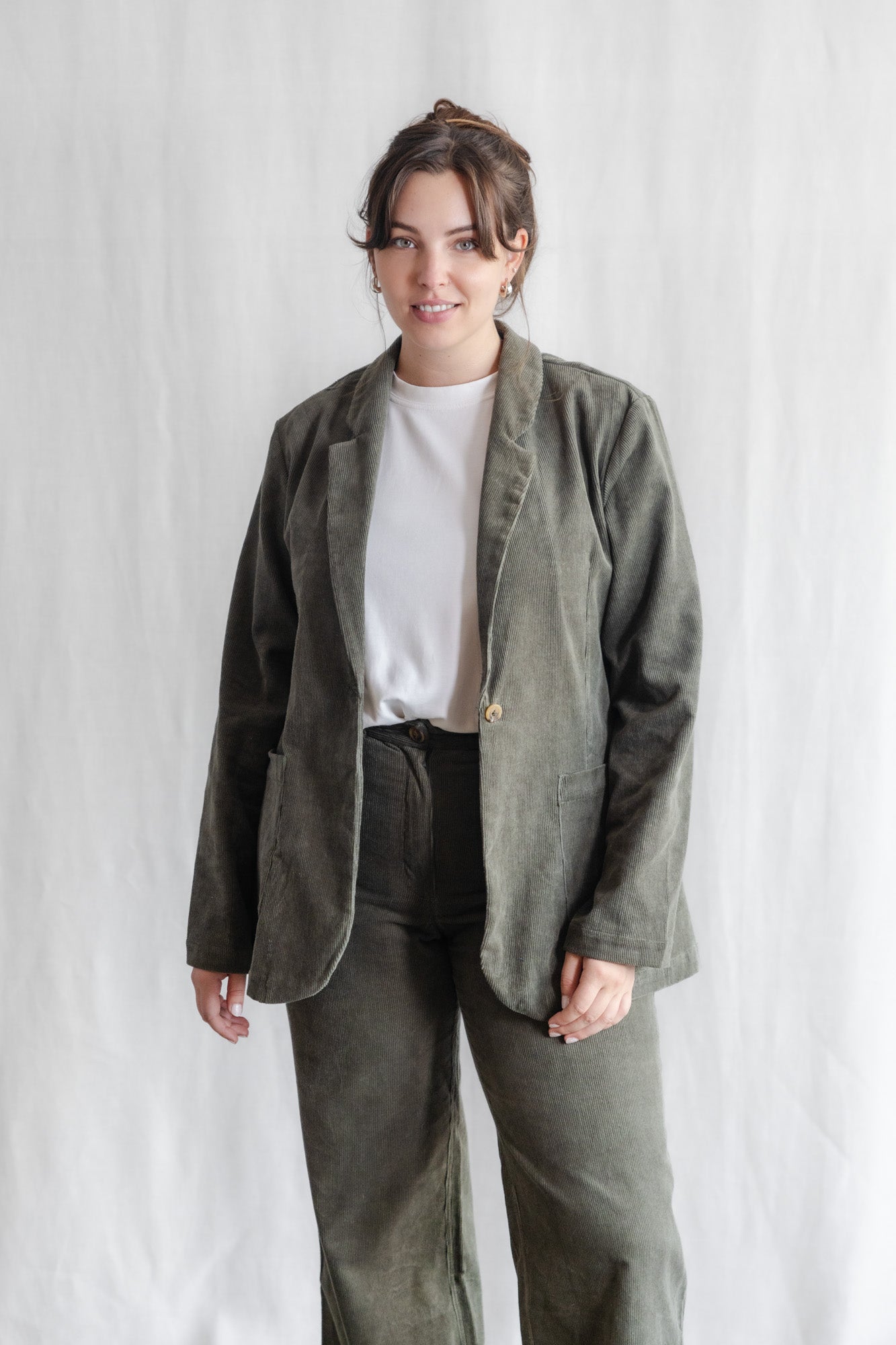 Organic Cotton Corduroy Blazer Sharad Pistachio