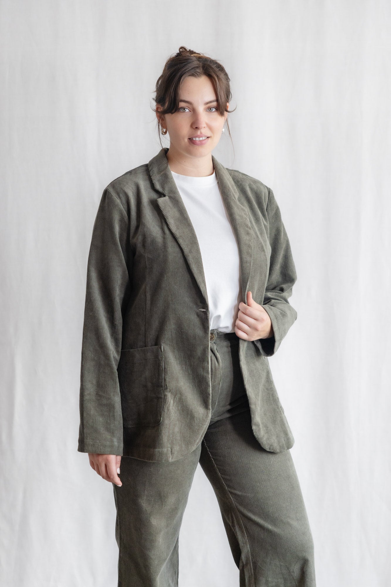 Organic Cotton Corduroy Blazer Sharad Pistachio