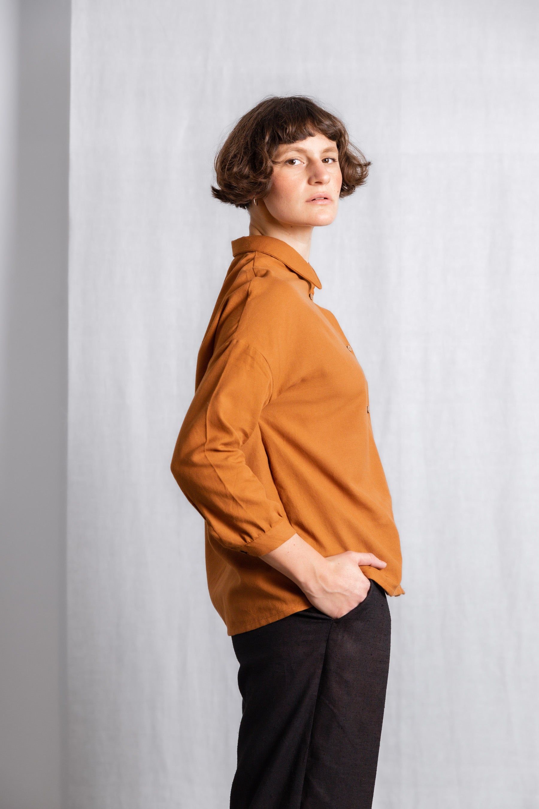 Cotton Blouse Mayank Hazelnut