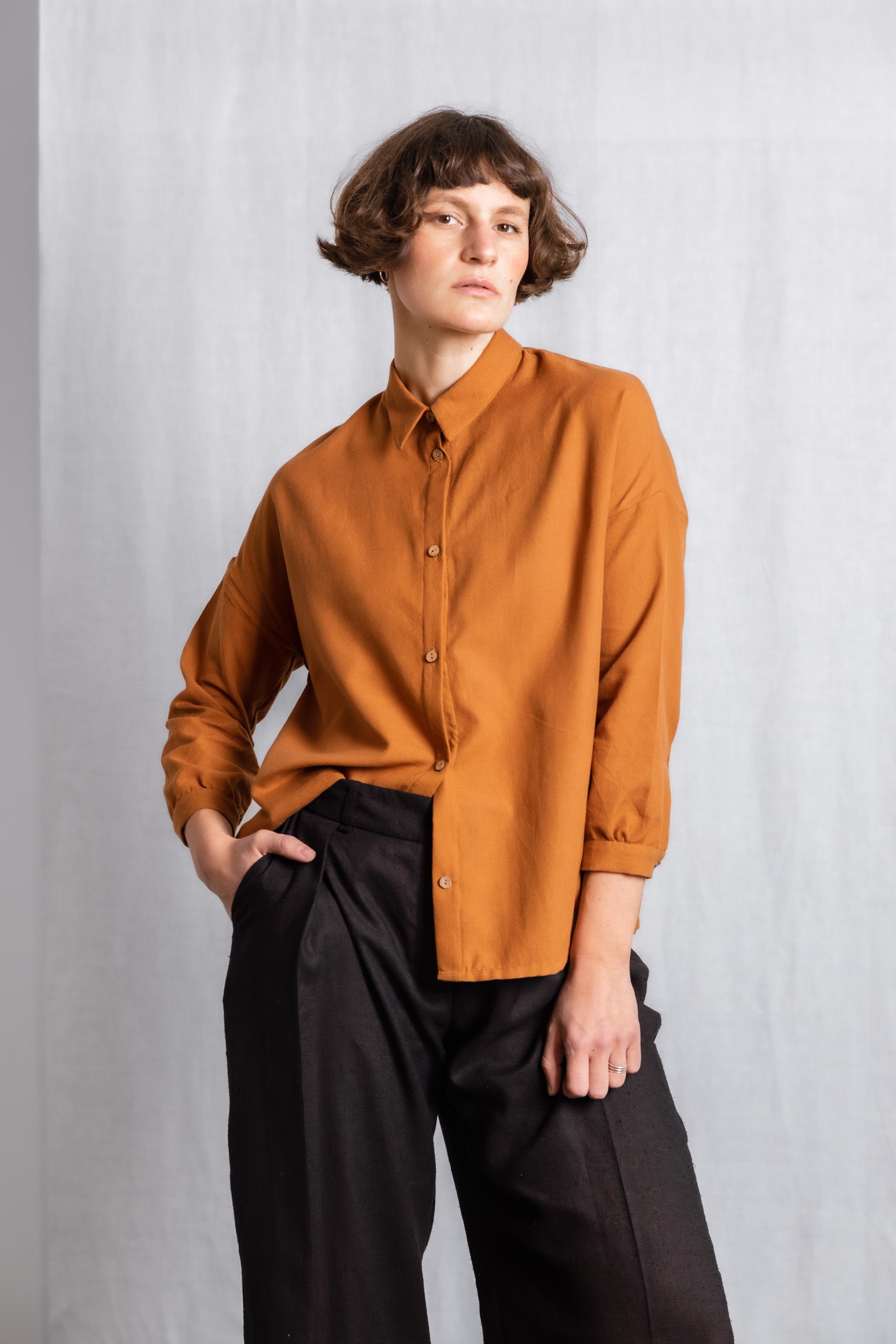 Cotton Blouse Mayank Hazelnut