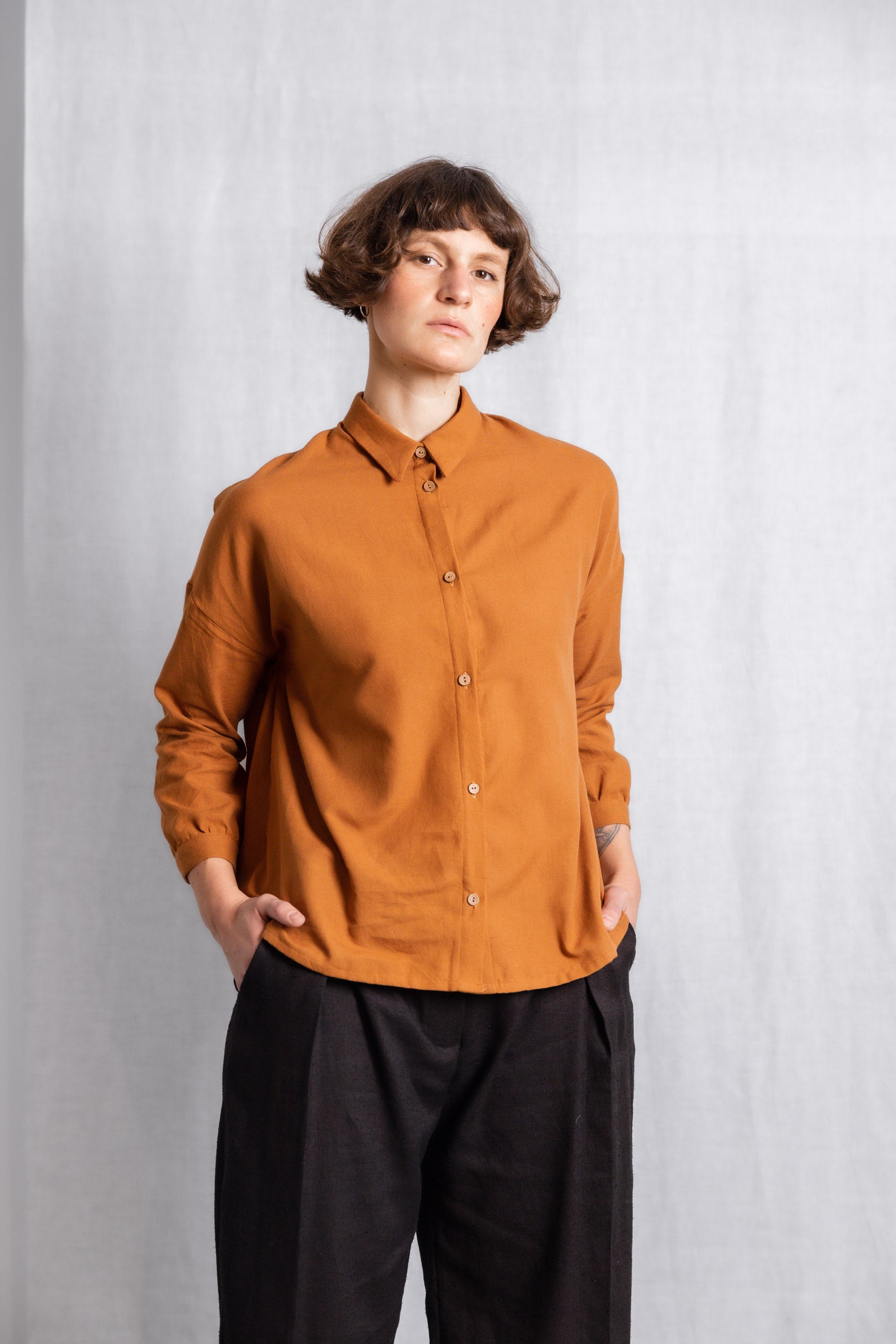 Cotton Blouse Mayank Hazelnut