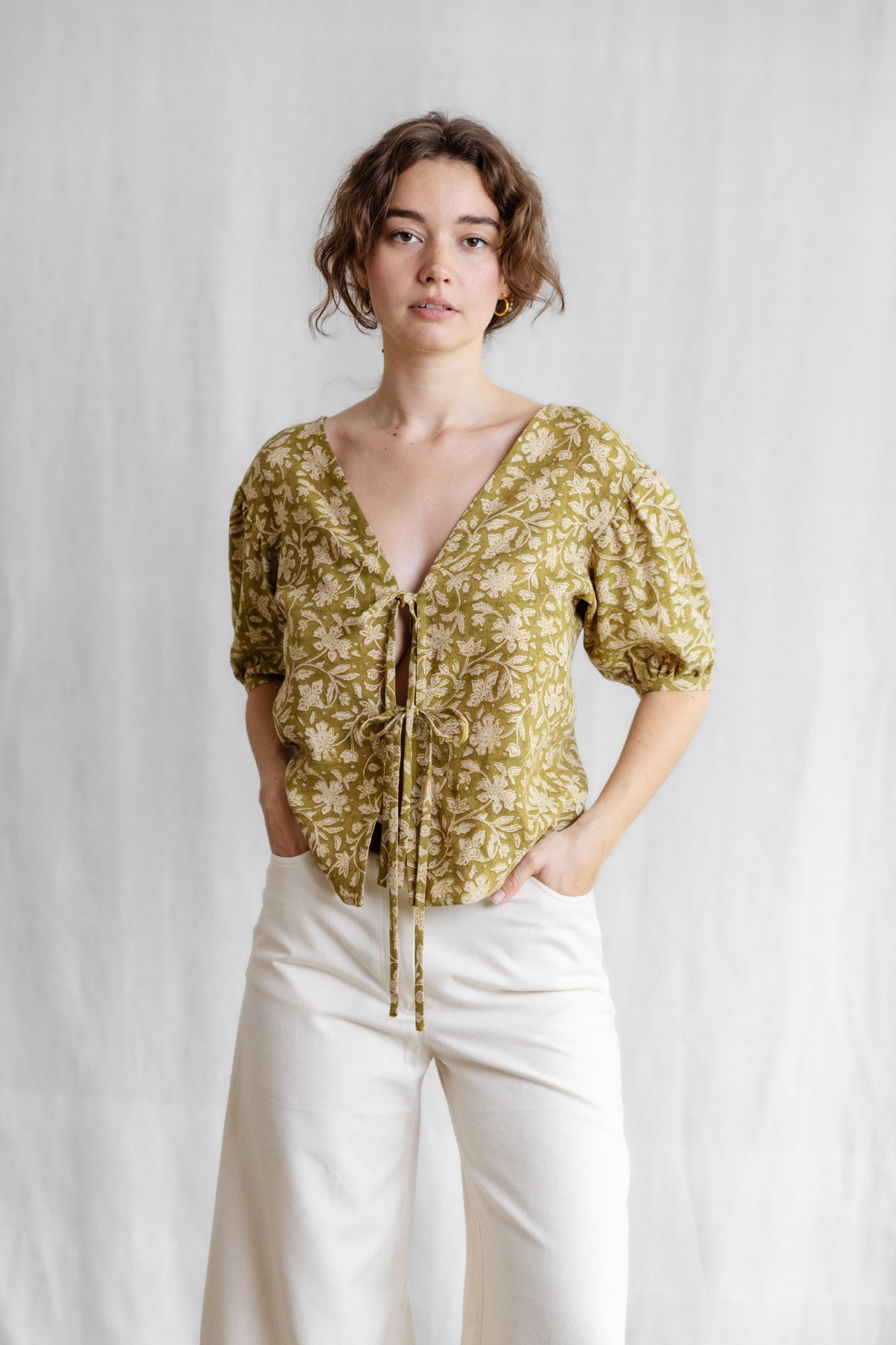 Bio-Baumwoll Bluse Kalira Blockprint