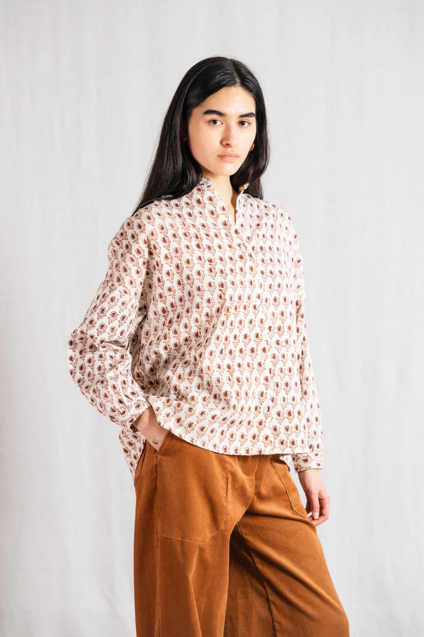 Bio-Baumwoll Bluse Hawali Blockprint