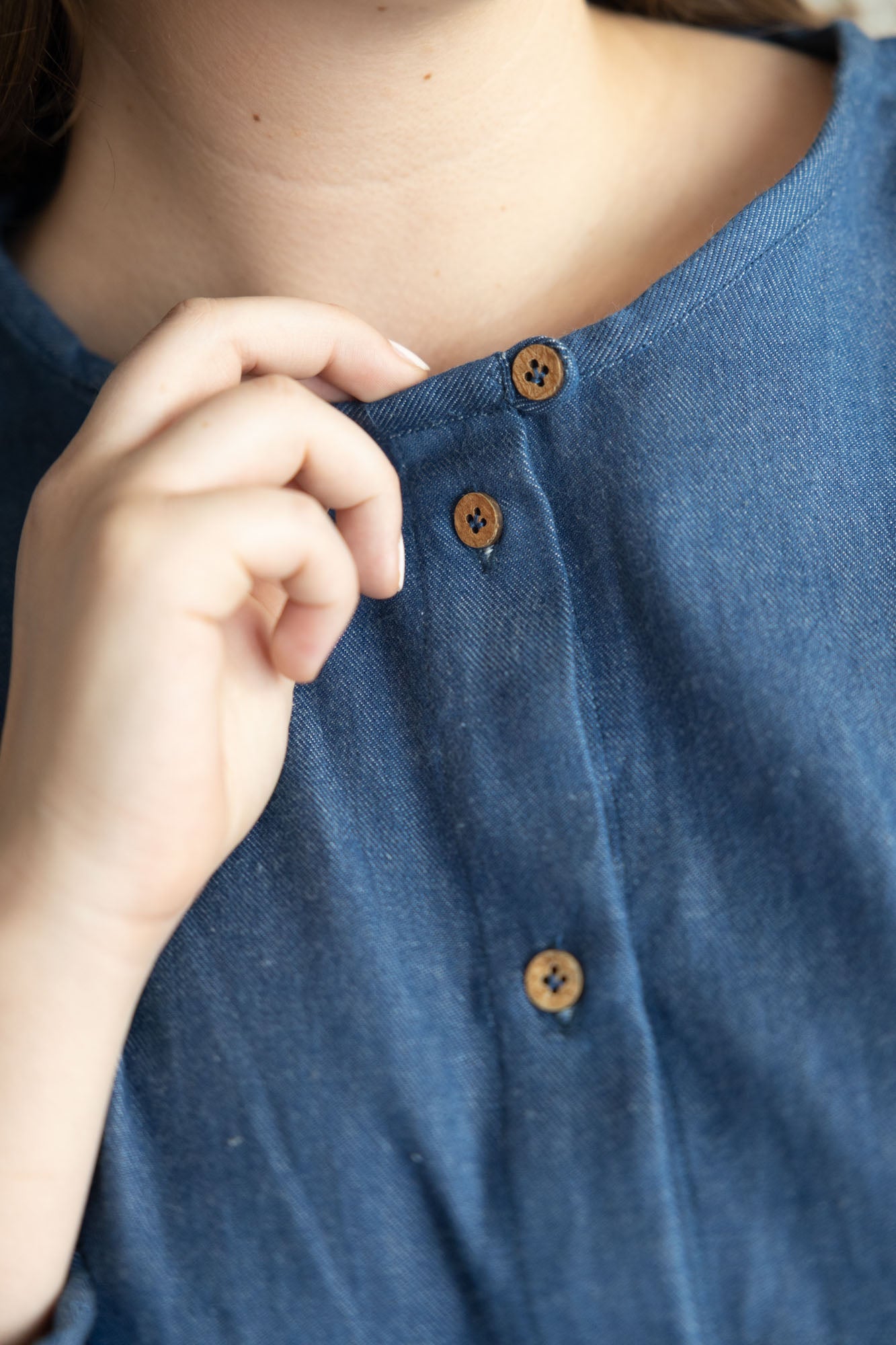 Organic cotton denim blouse Nishi Denim