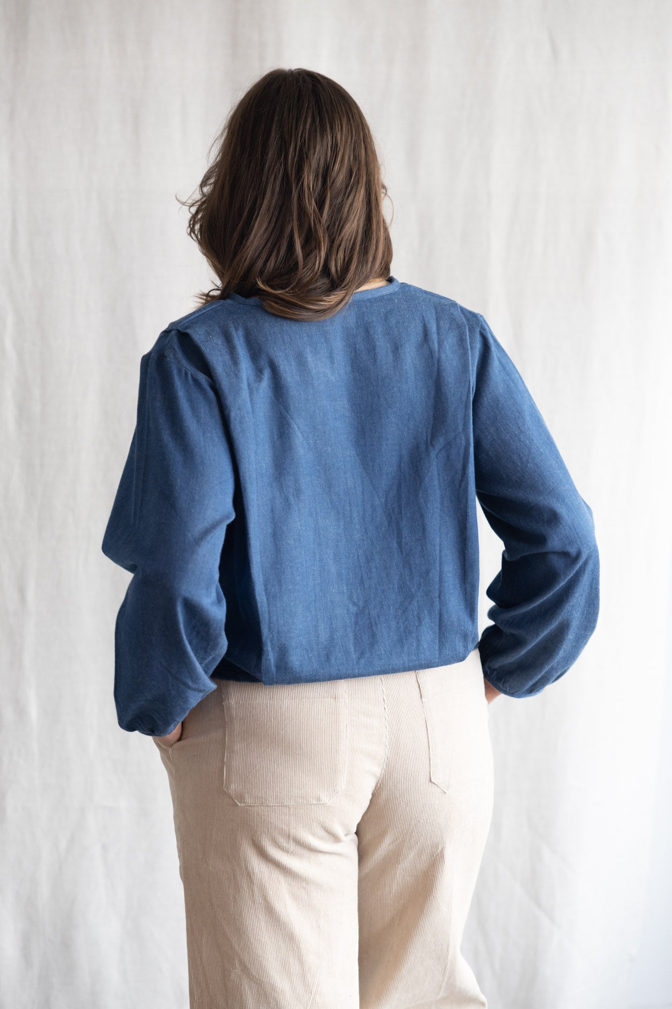 Organic cotton denim blouse Nishi Denim