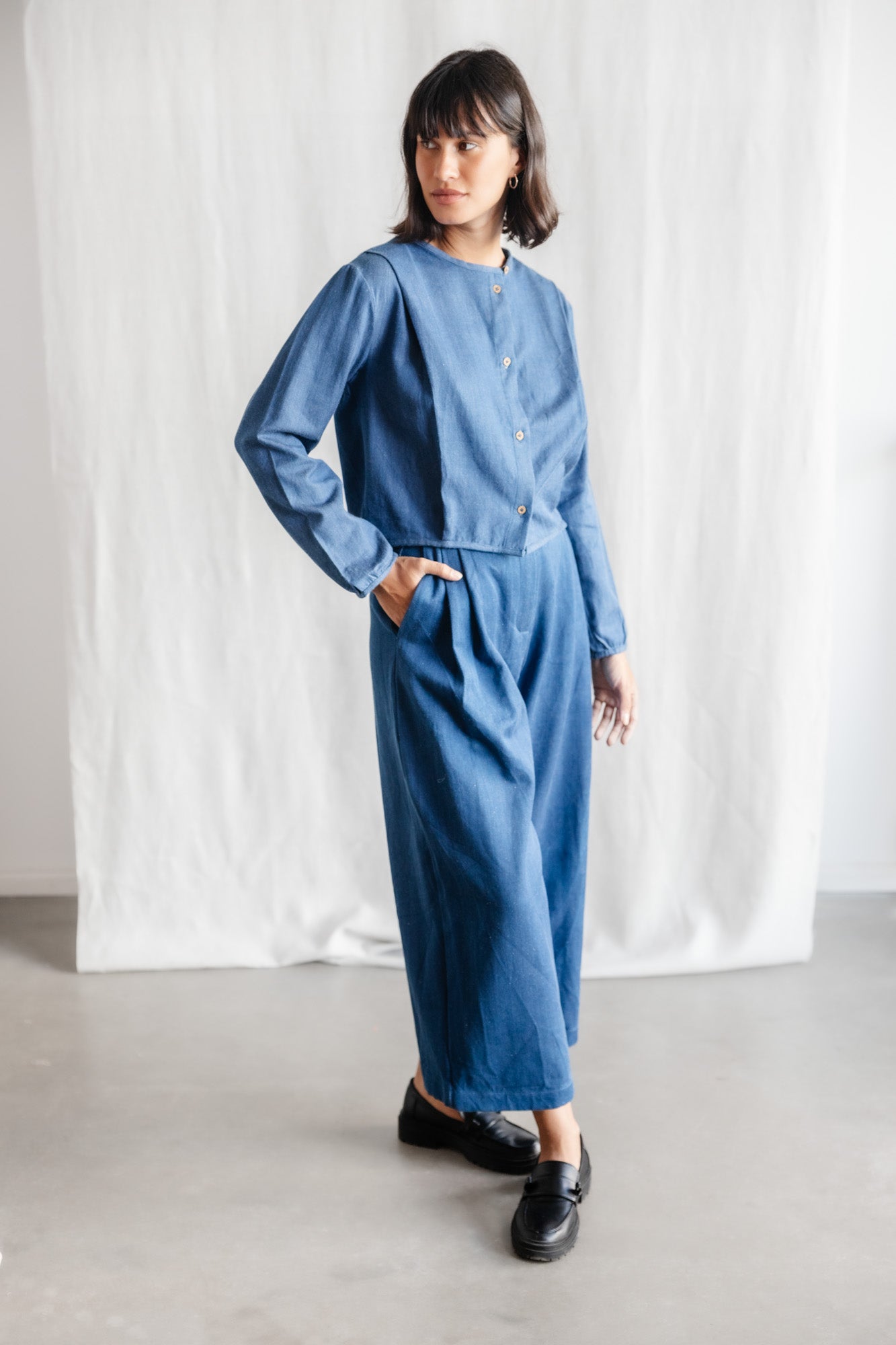 Organic cotton denim blouse Nishi Denim