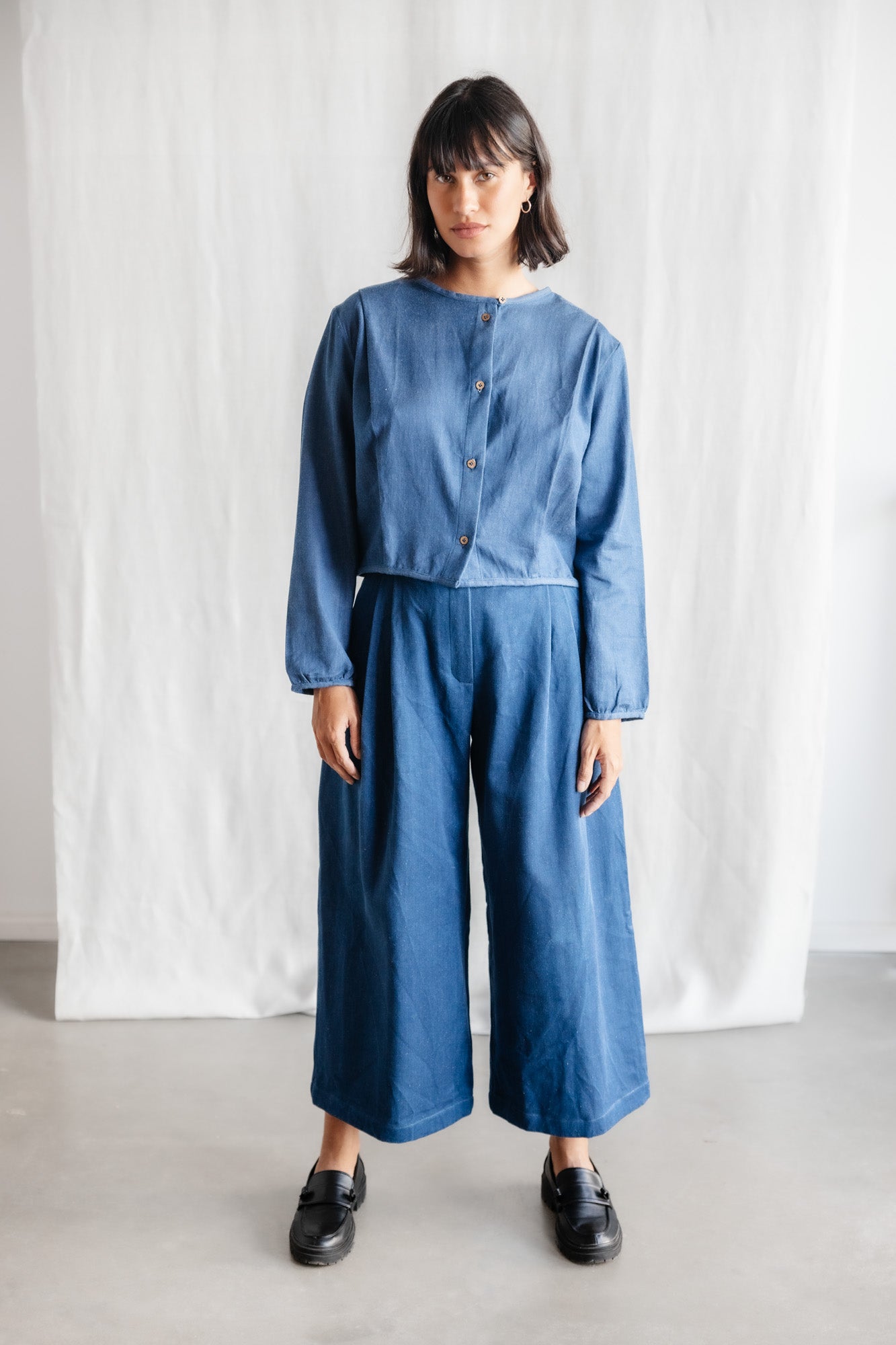 Organic cotton denim blouse Nishi Denim