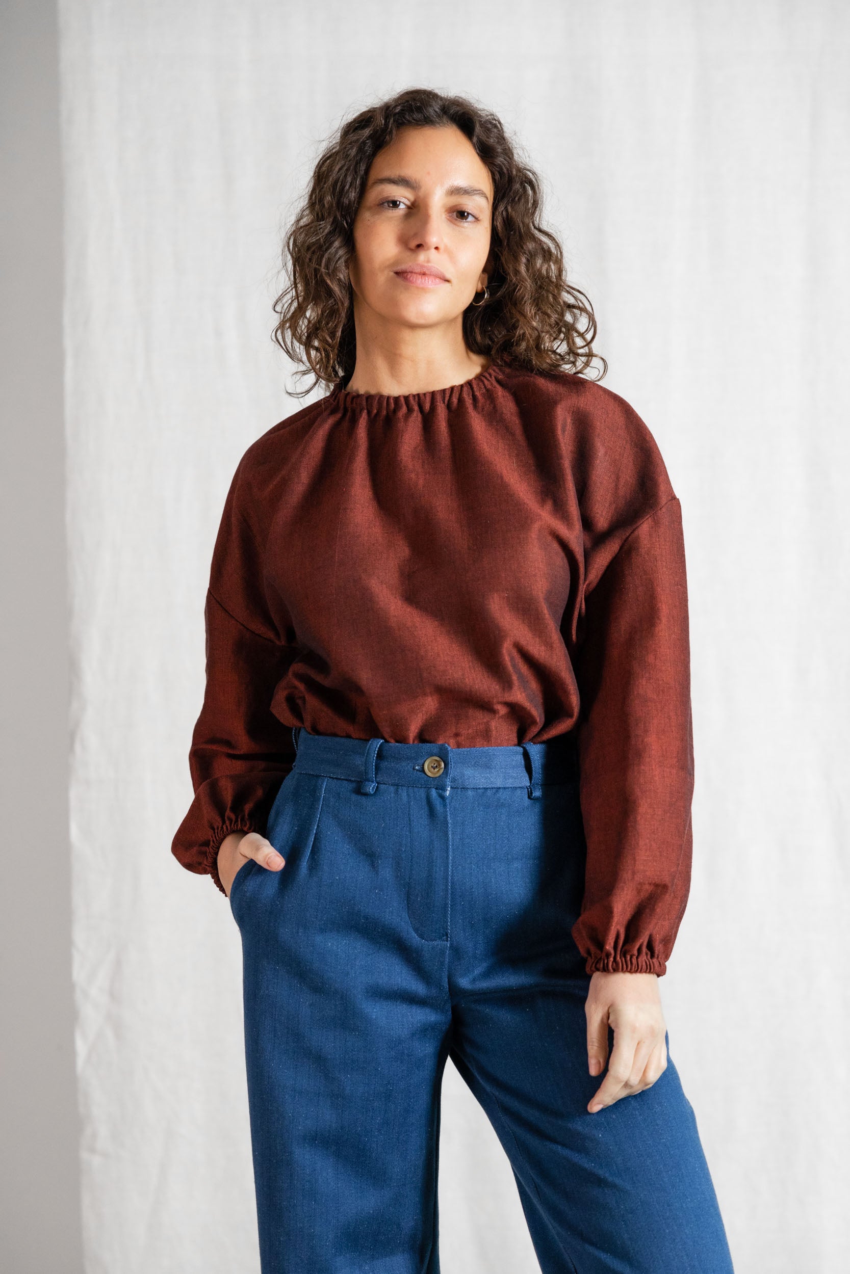 Bio-Baumwoll Bluse Chaand Rum-Rosine