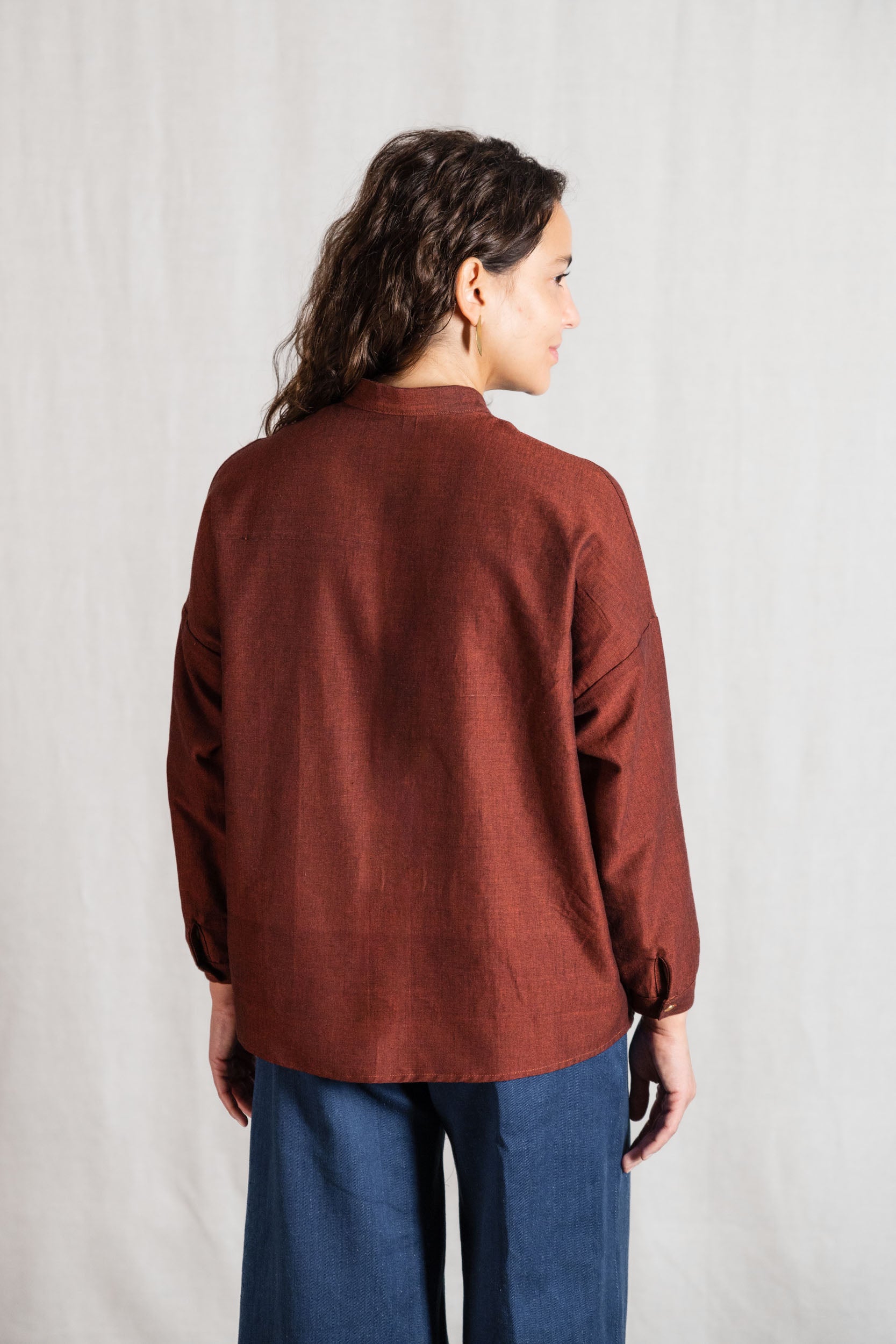 Bio-Baumwoll Bluse Hawali Rum-Rosine