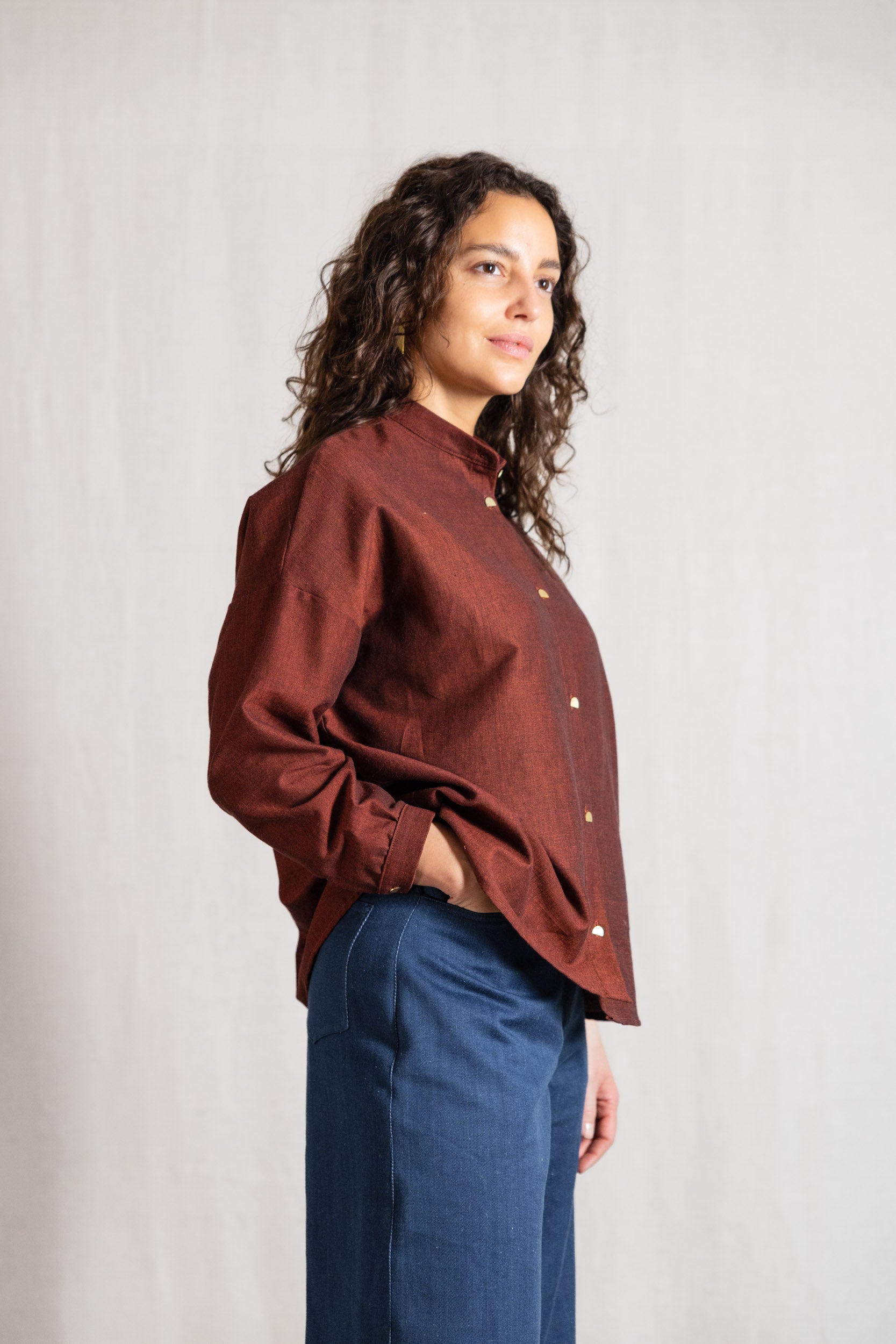 Bio-Baumwoll Bluse Hawali Rum-Rosine