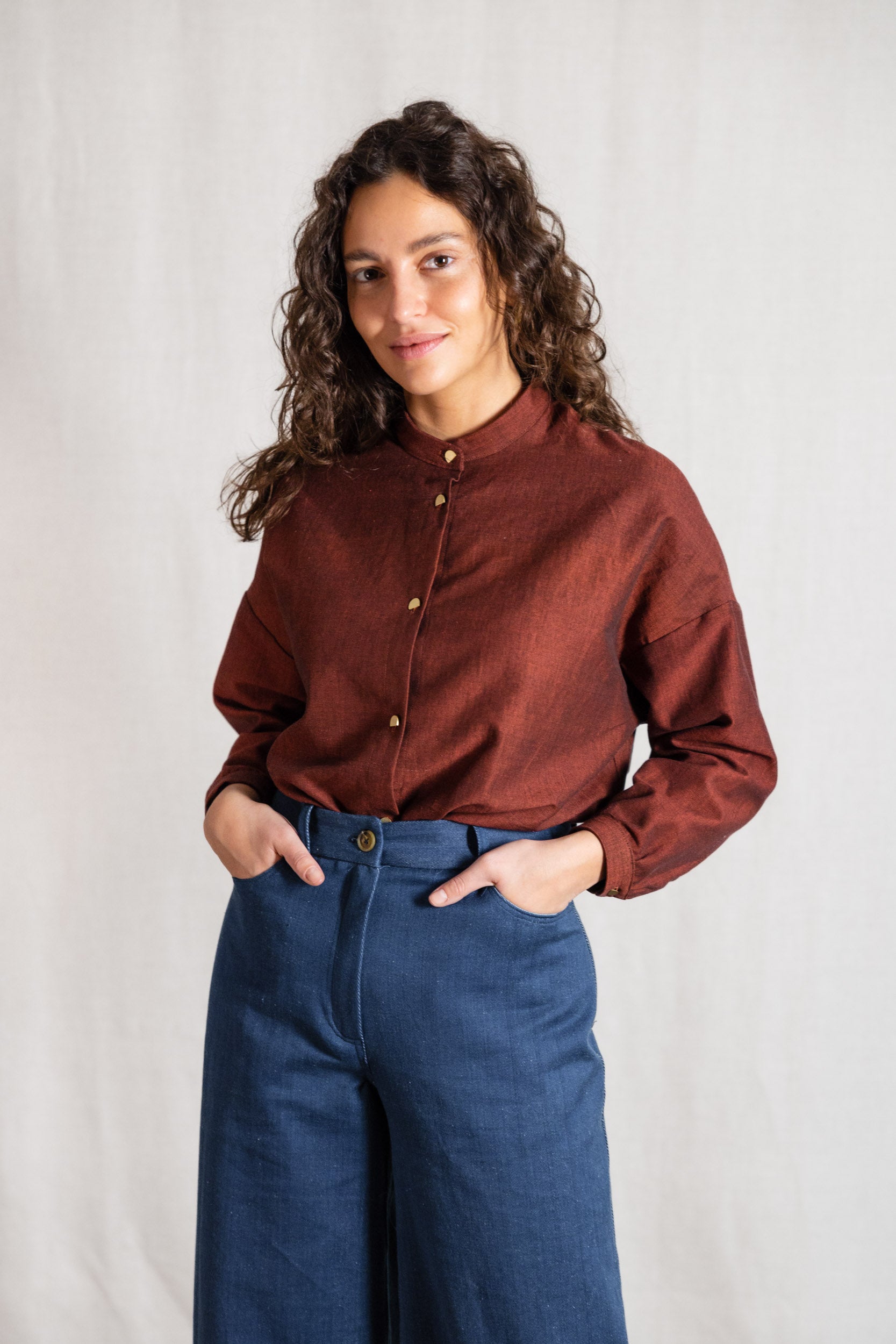 Bio-Baumwoll Bluse Hawali Rum-Rosine