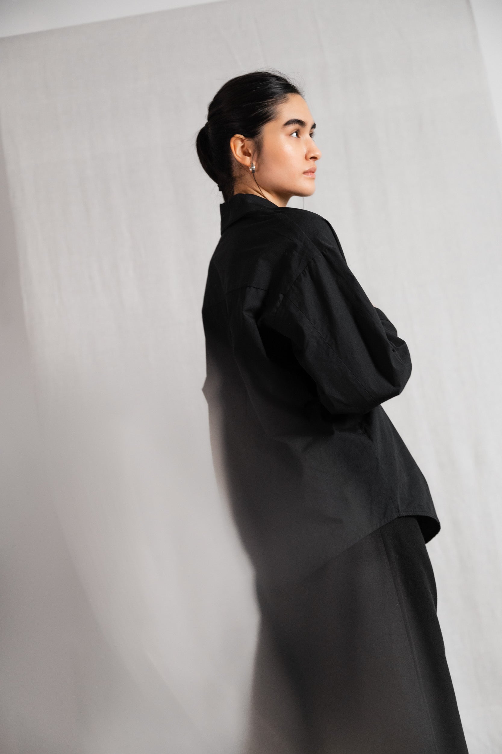 Bio-Baumwoll Shirt Ashrit Schwarz