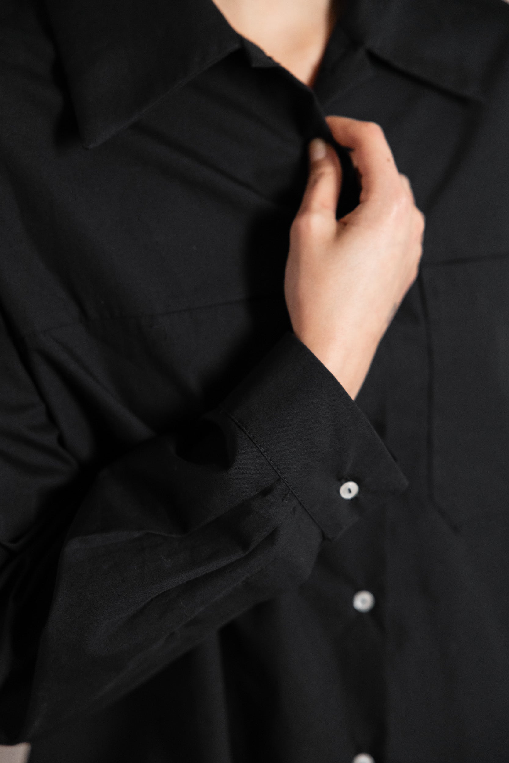 Bio-Baumwoll Shirt Ashrit Schwarz