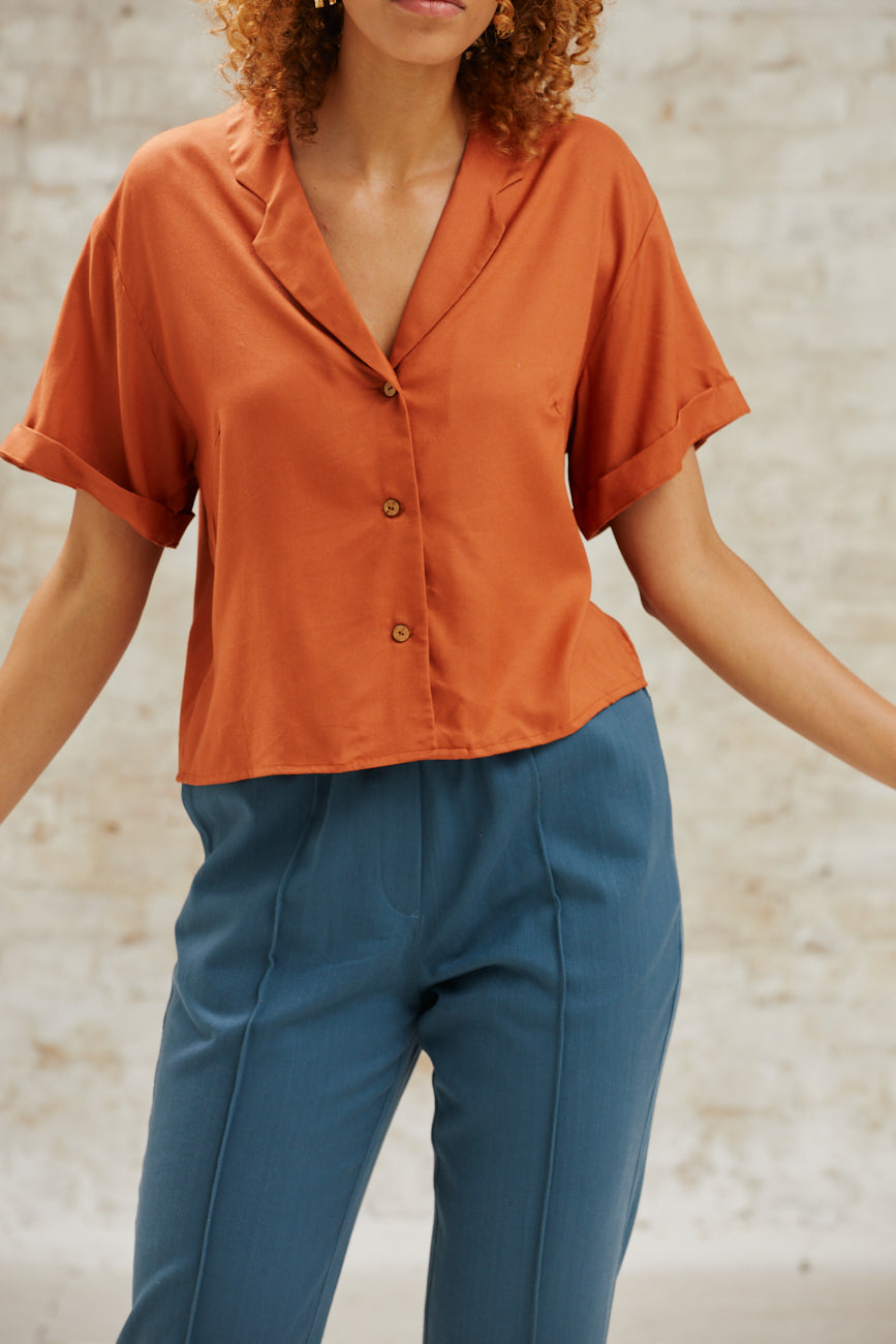 Ecovero blouse Avani Rust