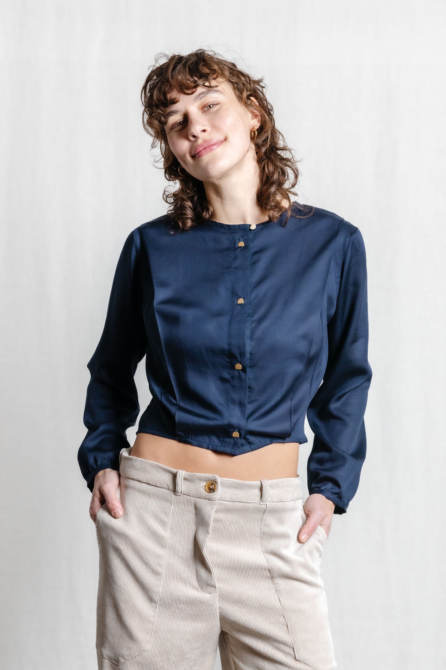 Modal blouse Nishi Saphir