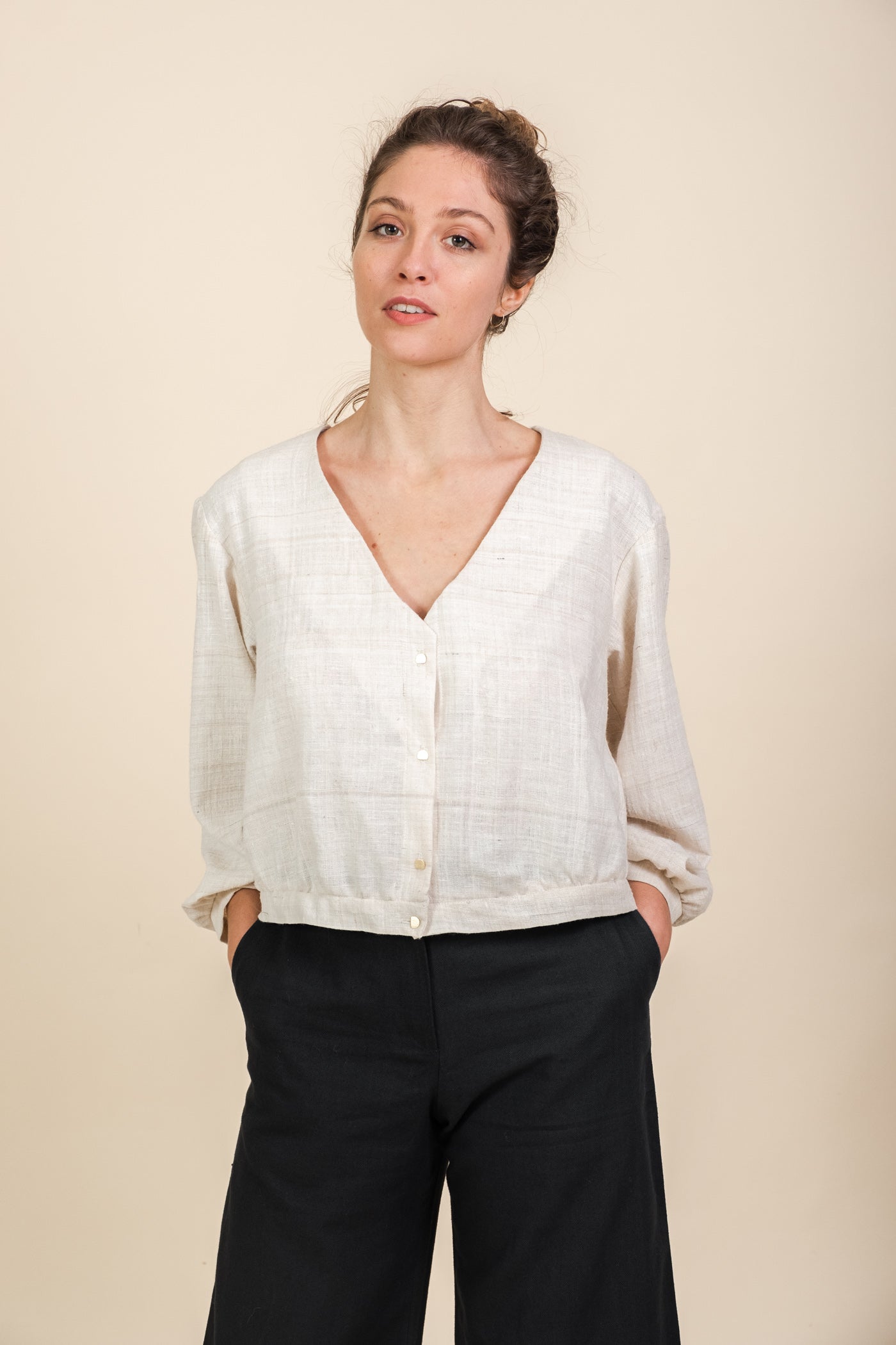 Peace-Silk blouse Sahay cream white