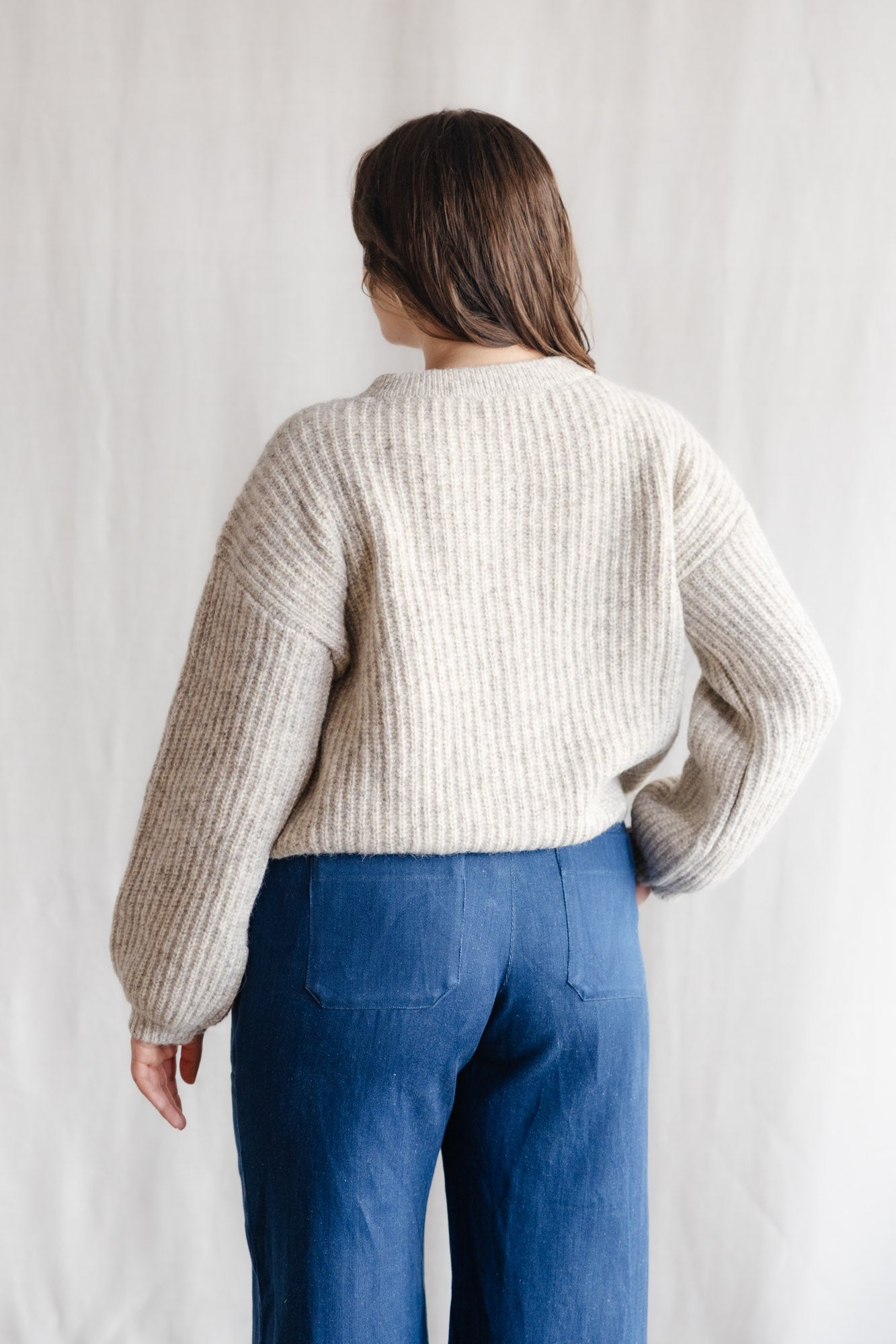 Baby-Alpaka Strickcardigan Betana Hellgrau