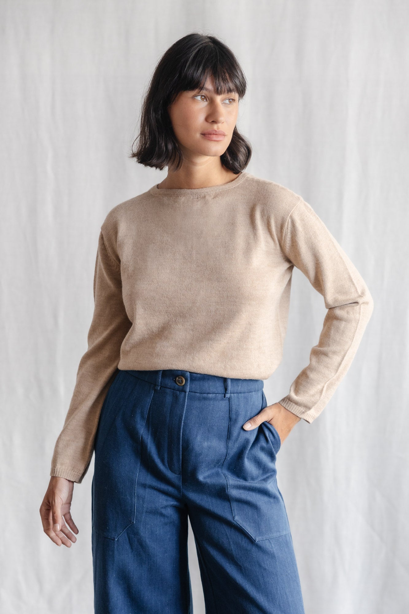 Baby Alpaca Knitted Cardigan Navan Beige