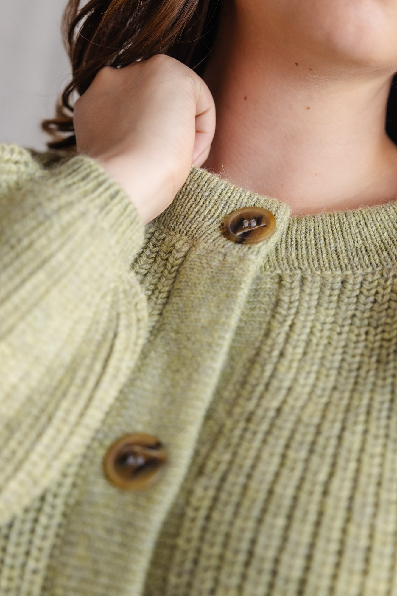 Baby Alpaca Knitted Cardigan Betana Light Green