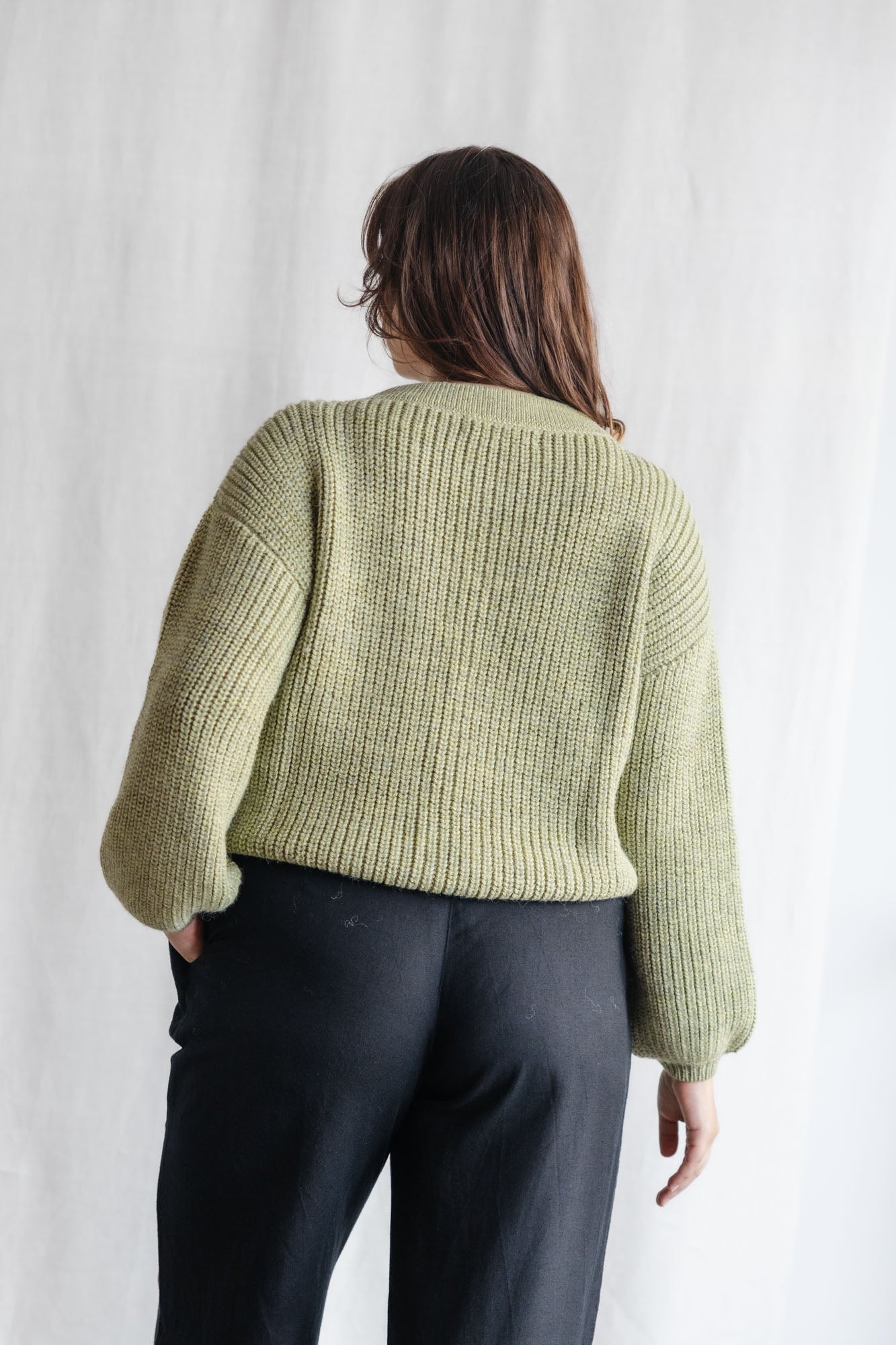 Baby Alpaca Knitted Cardigan Betana Light Green