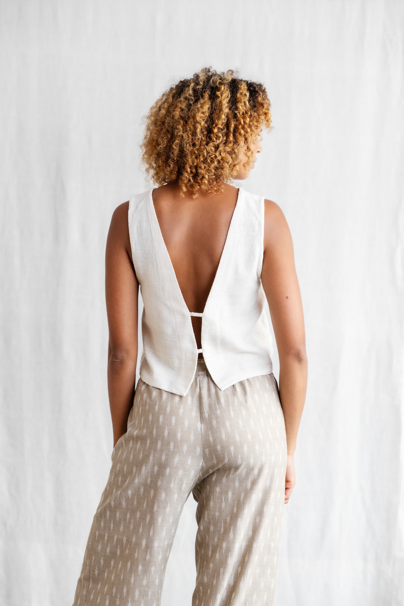 Peace-Silk Top Kiran Cremeweiß