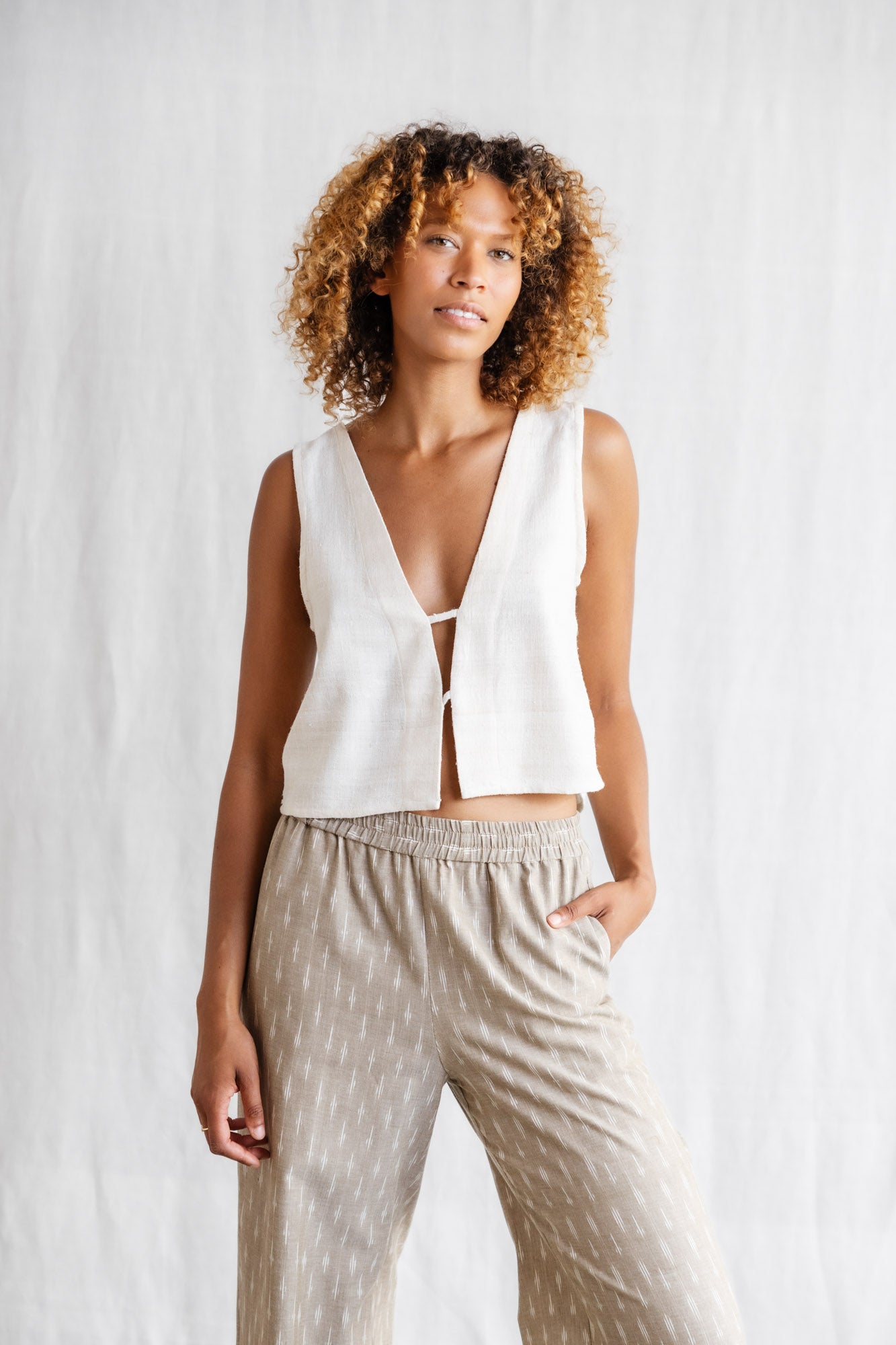 Peace-Silk Top Kiran Cremeweiß