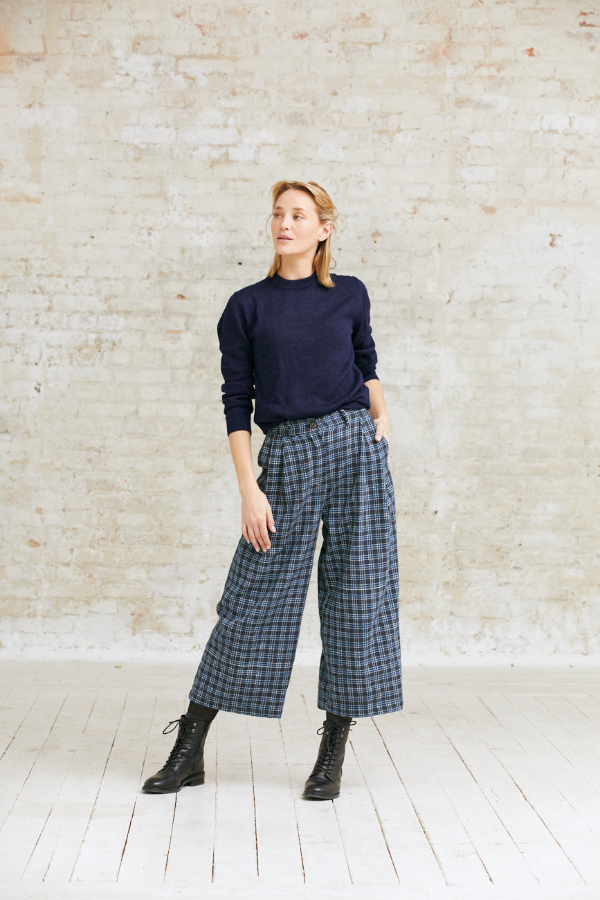 Organic cotton culottes Awa Checks