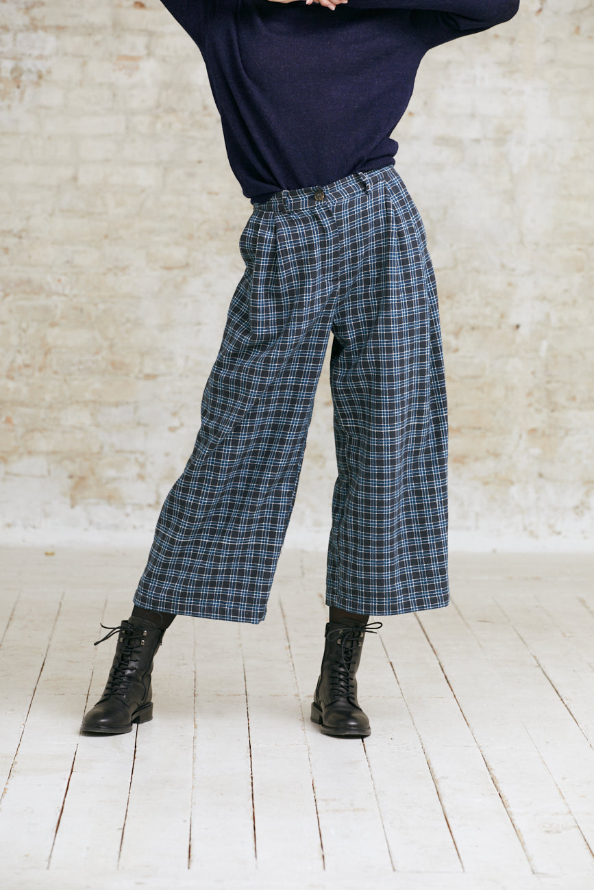 Organic cotton culottes Awa Checks
