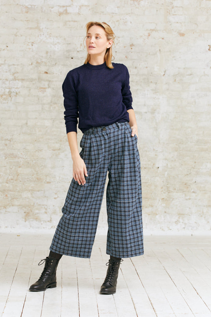 Organic cotton culottes Awasi Checks
