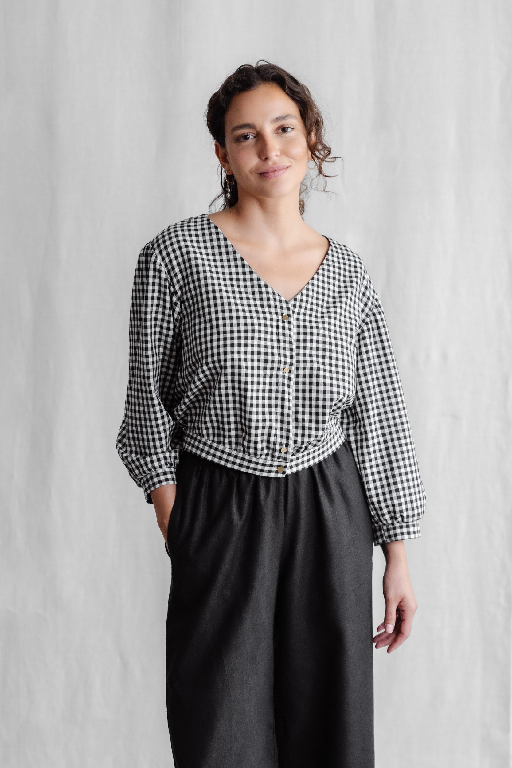 Organic Cotton Blouse Sahay Checked