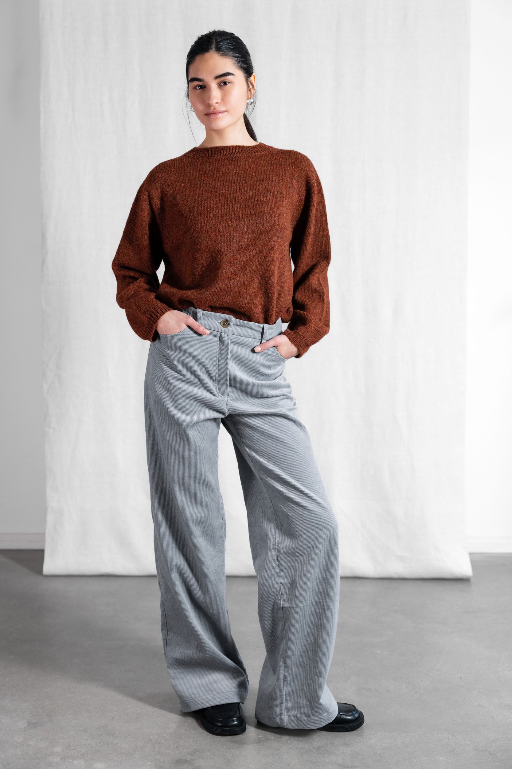 Bio-Baumwollcord Hose Tushar Nebel