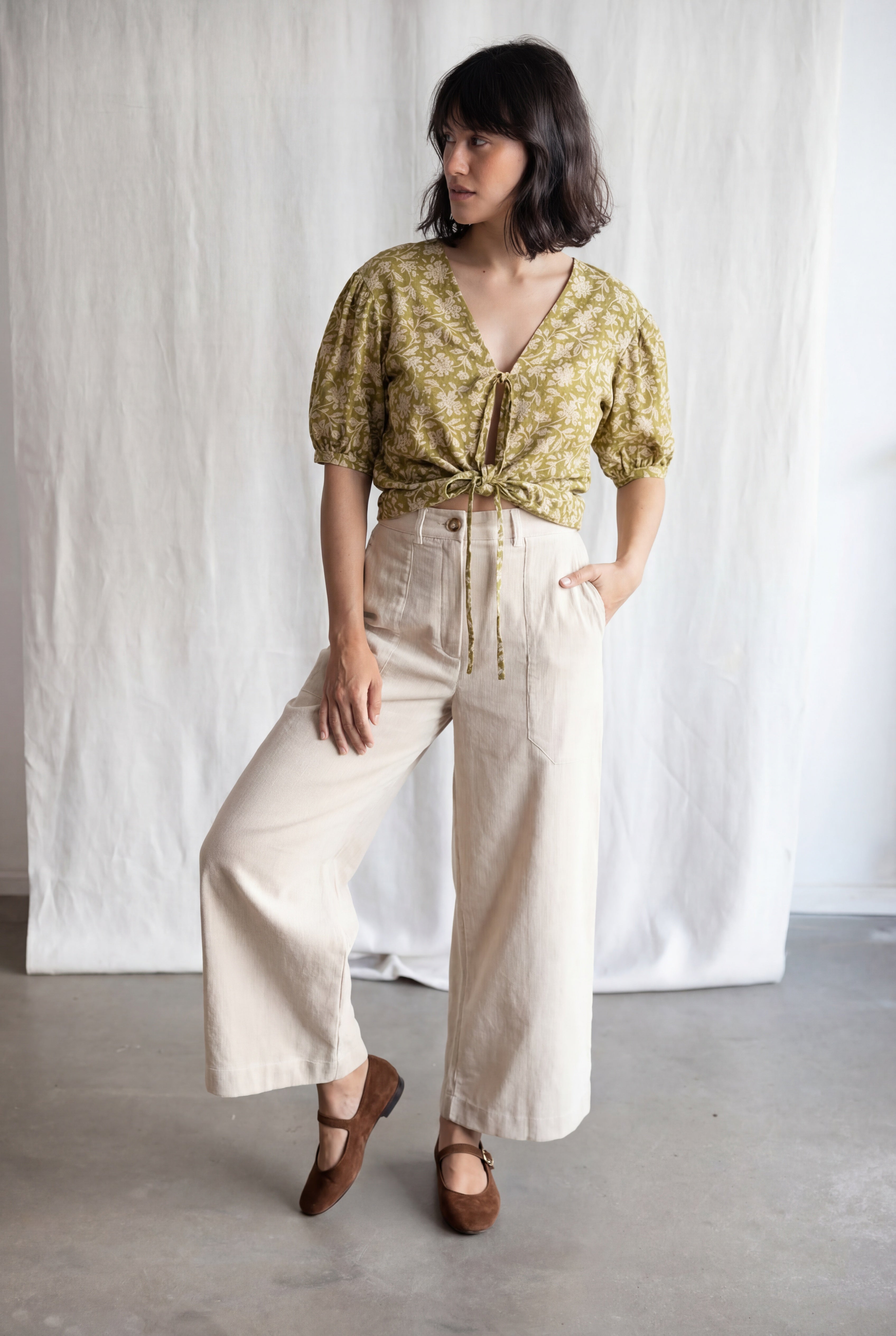 Bio-Baumwollcord Hose Damini Beige