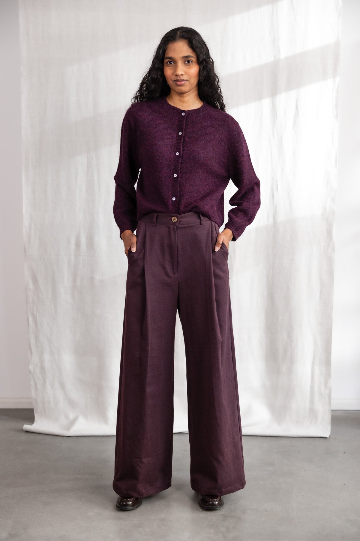 Bio-Baumwoll Hose Anaar Aubergine