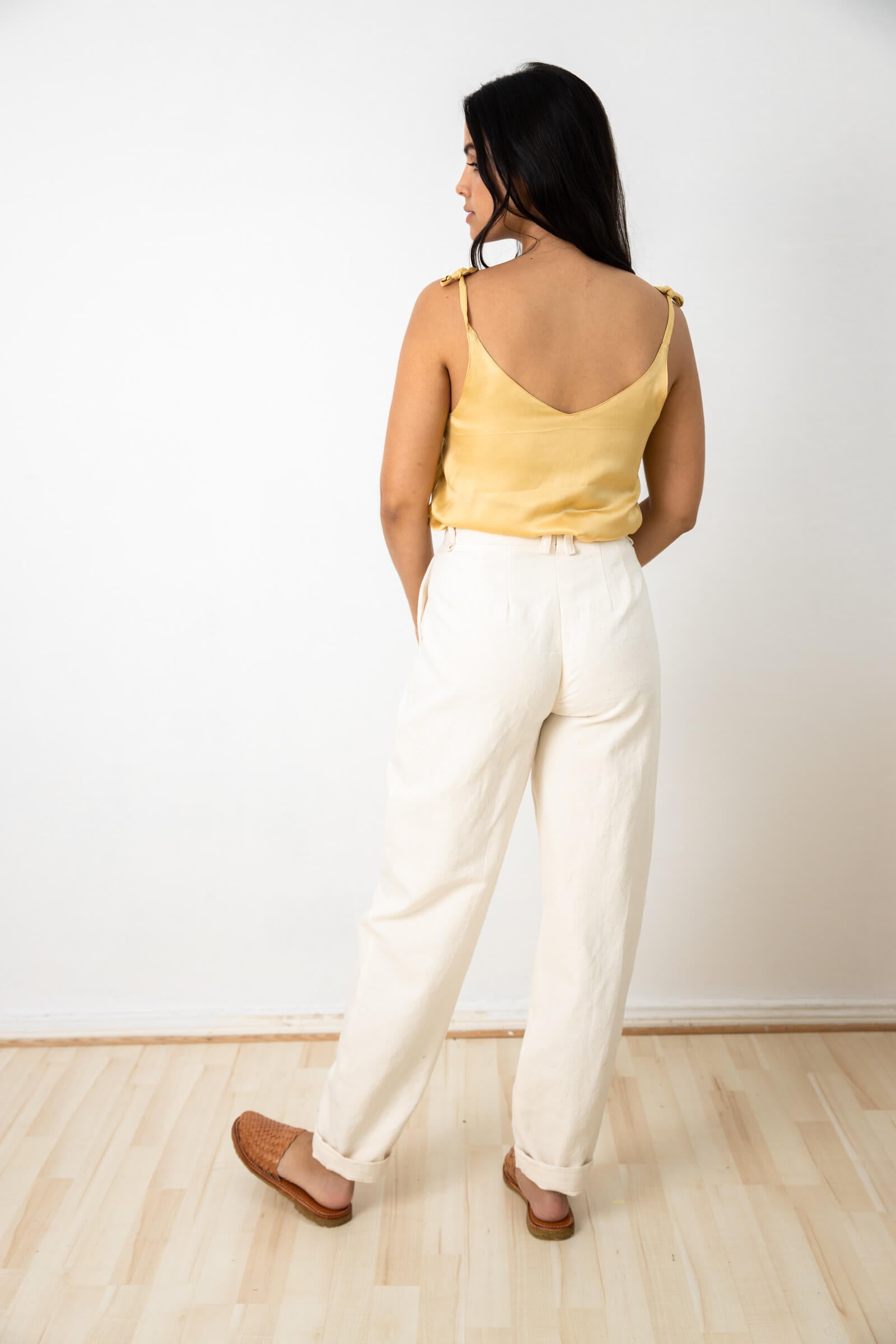 Organic Cotton Pleated Trousers Vishraam White