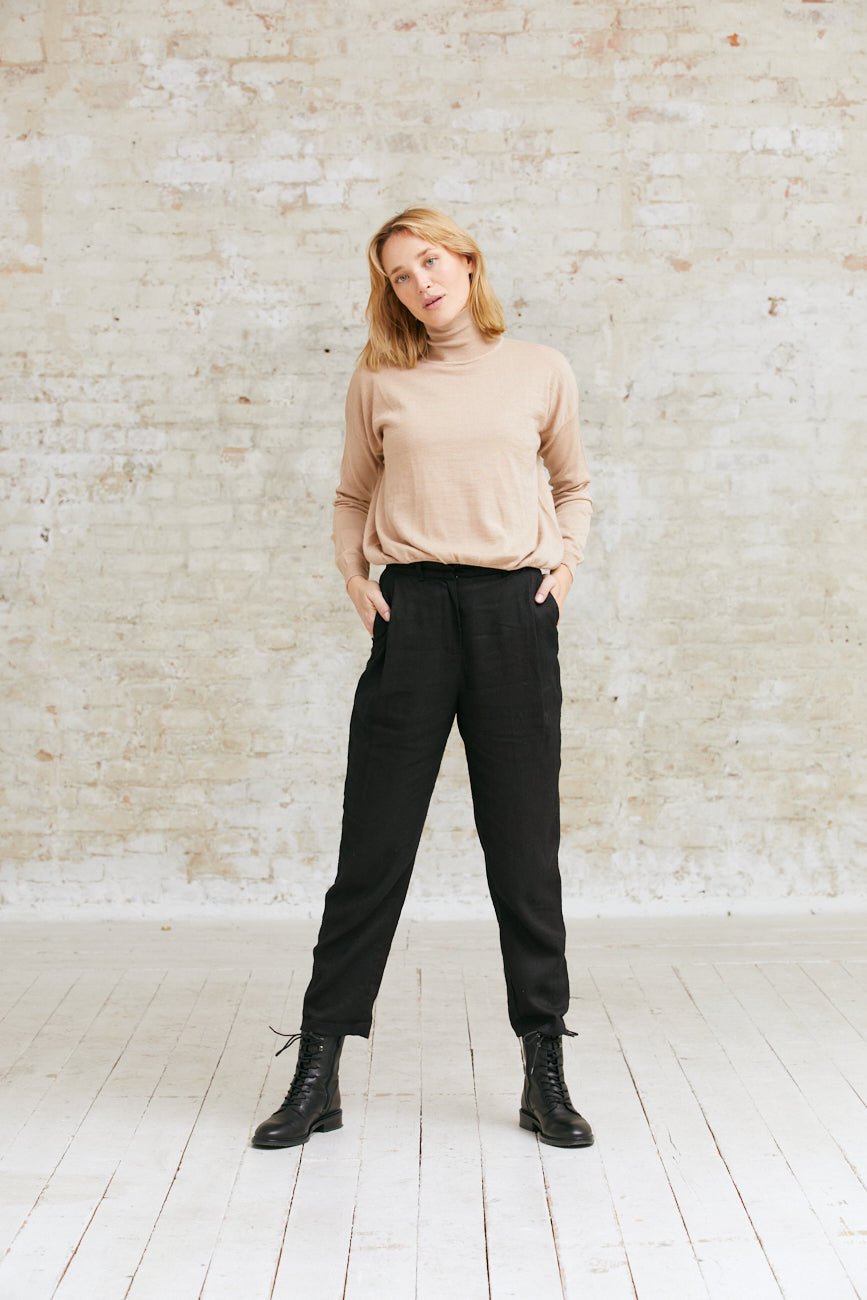 Hanf/Tencel Hose Vihaan Schwarz