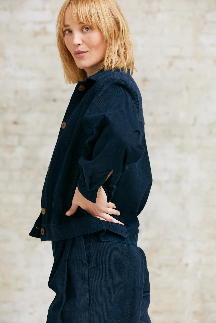 Bio-Baumwollcord Jacke Khajani Nachtblau
