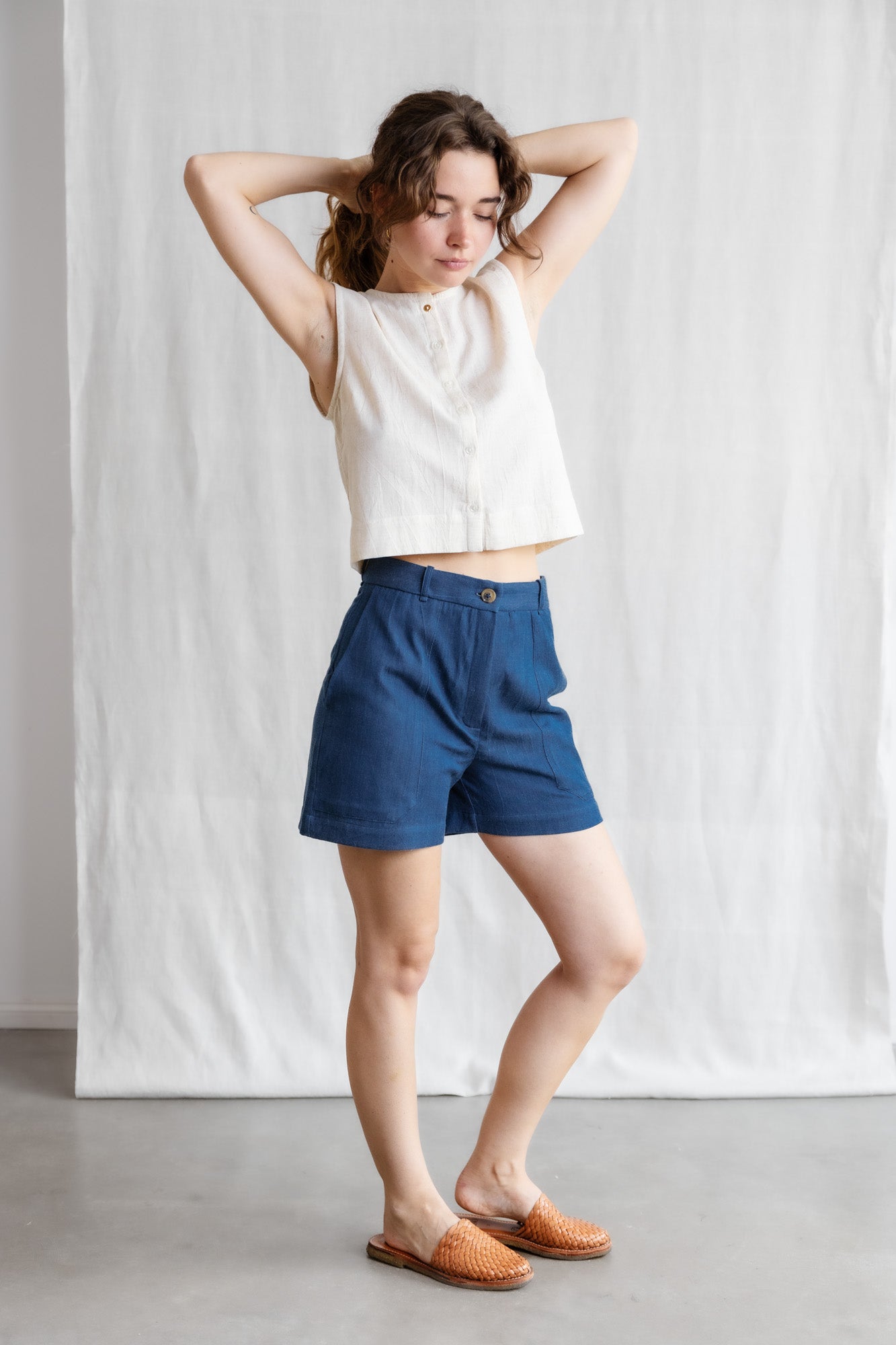 Organic cotton denim shorts Kusuma Denim