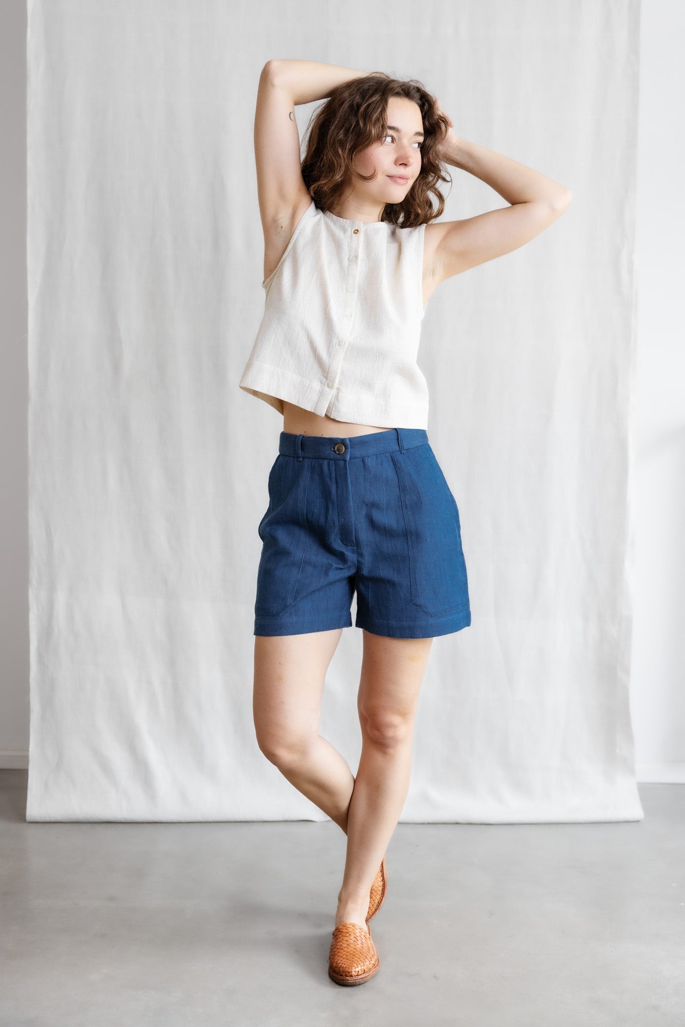 Organic cotton denim shorts Kusuma Denim