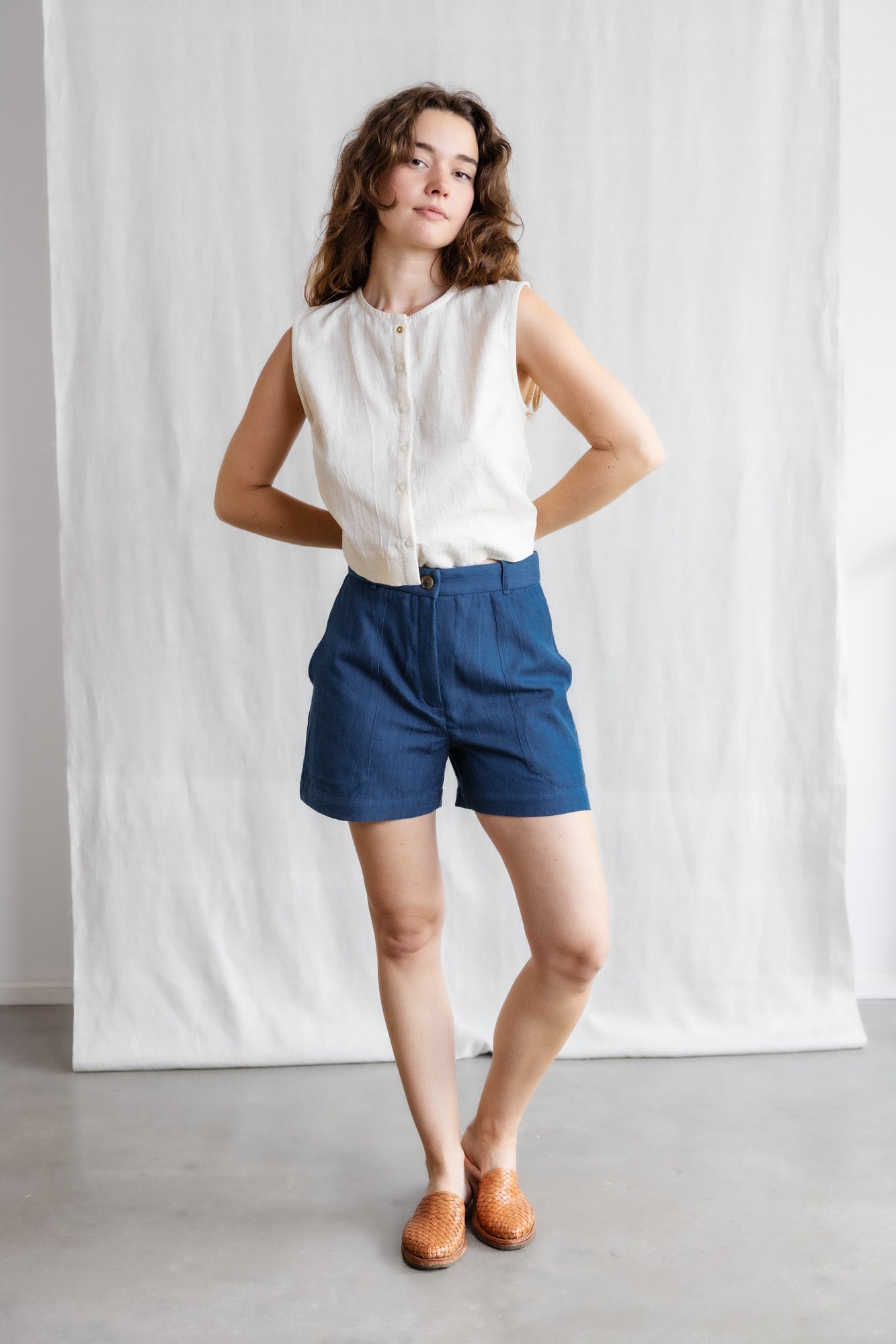 Organic cotton denim shorts Kusuma Denim