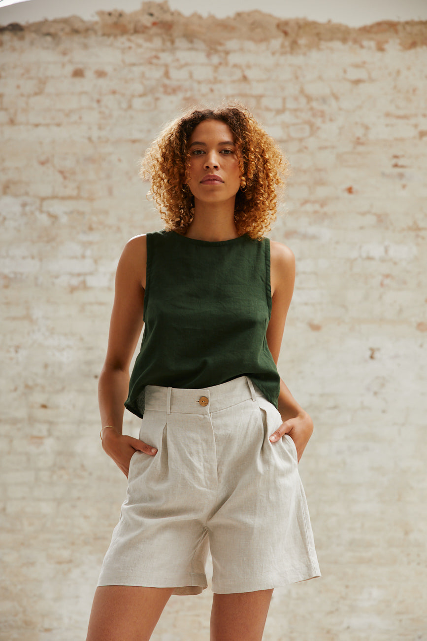 Hanf Highwaist Shorts Aakash Greige
