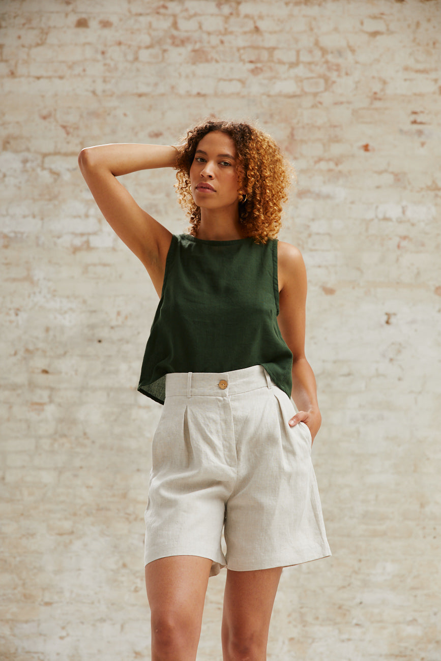 Hanf Highwaist Shorts Aakash Greige
