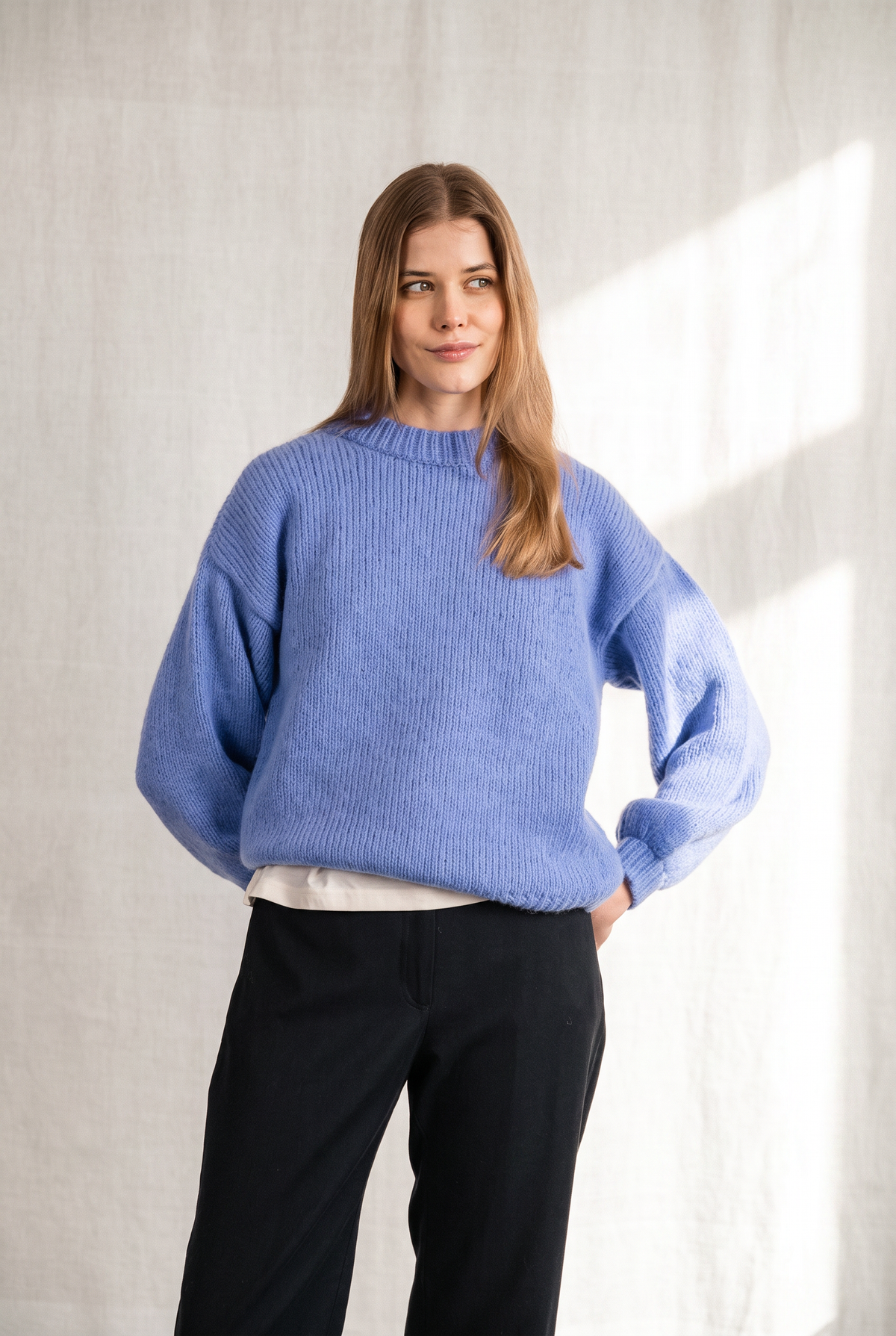Baby-Alpaka Strickpullover Lupuna Azur