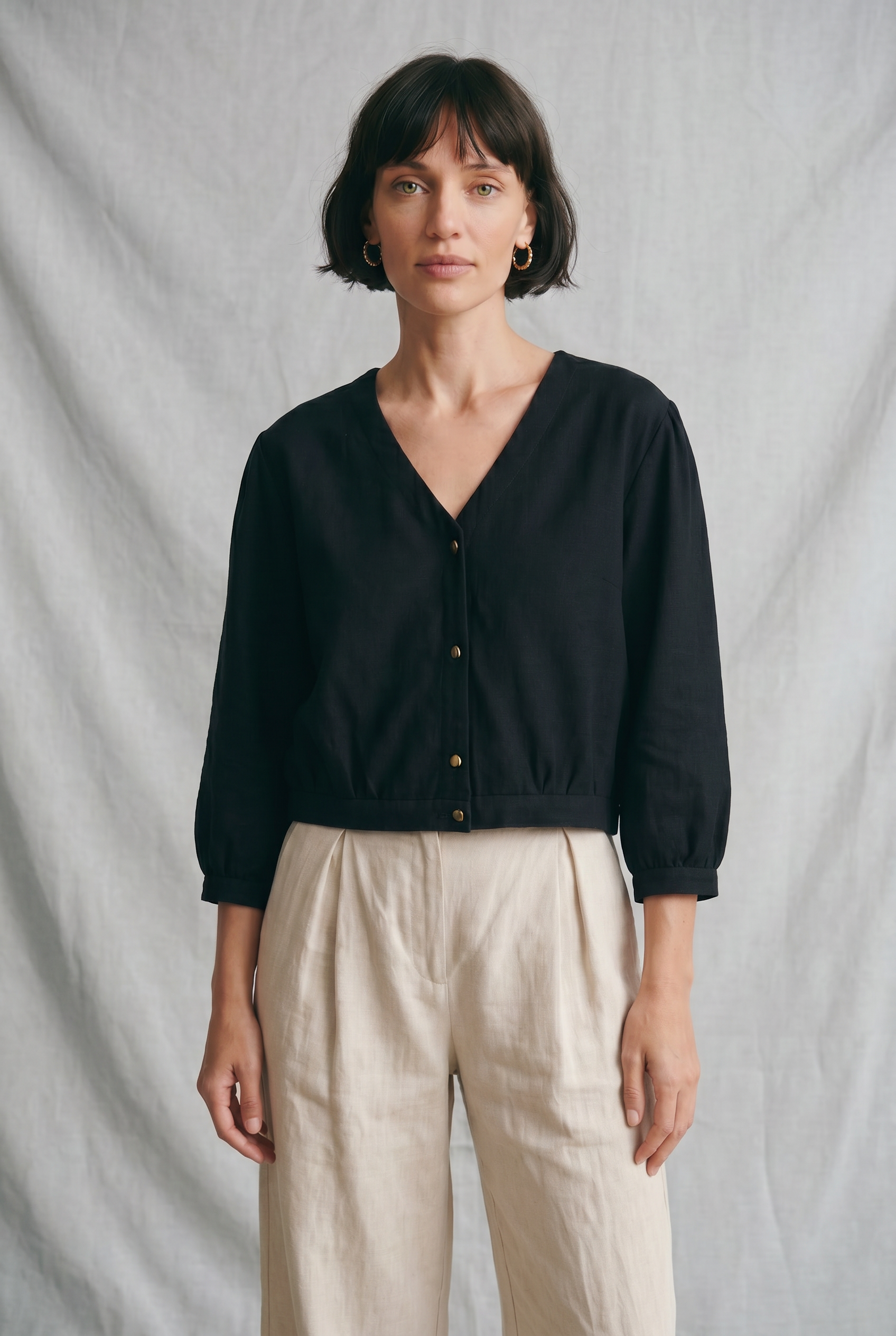 Bio-Baumwoll Bluse Sahay Schwarz